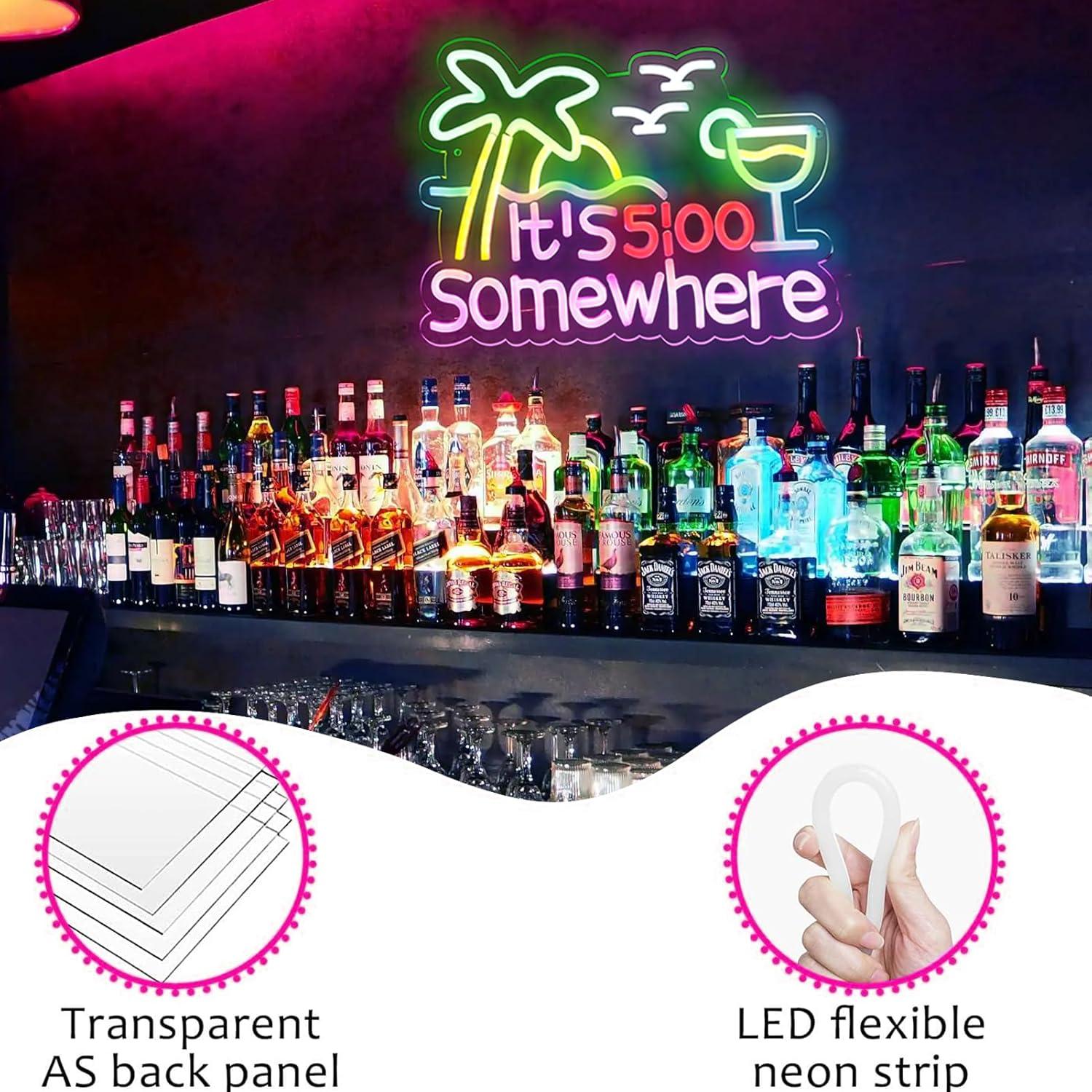 Señal de Neón KODGGHK 'Sonrisas de 5:00 en Algún Lugar' 37.8x26.9cm