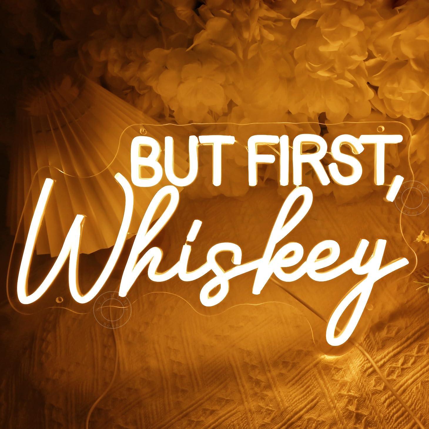Señal de Luz de Neón LED SYLHOME 'Pero Primero Whisky' 40x22 cm