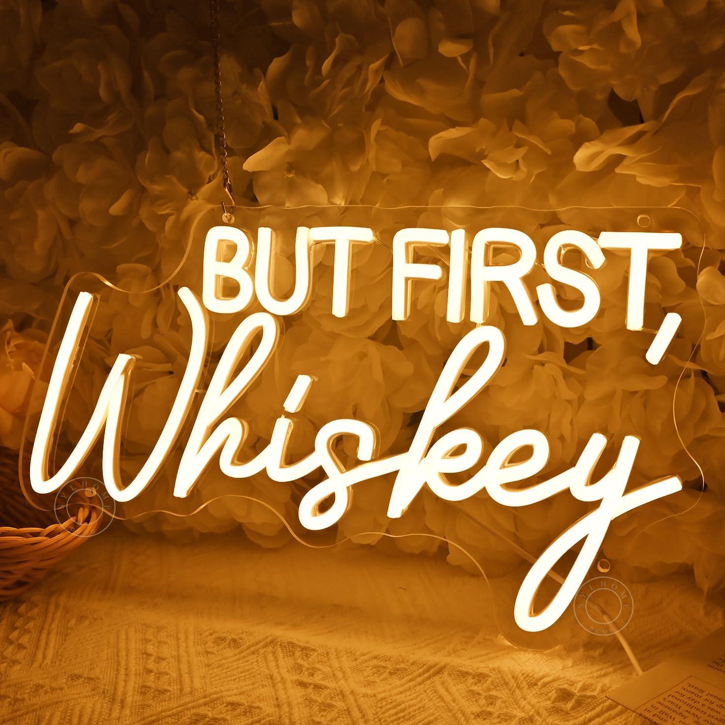 Señal de Luz de Neón LED SYLHOME 'Pero Primero Whisky' 40x22 cm