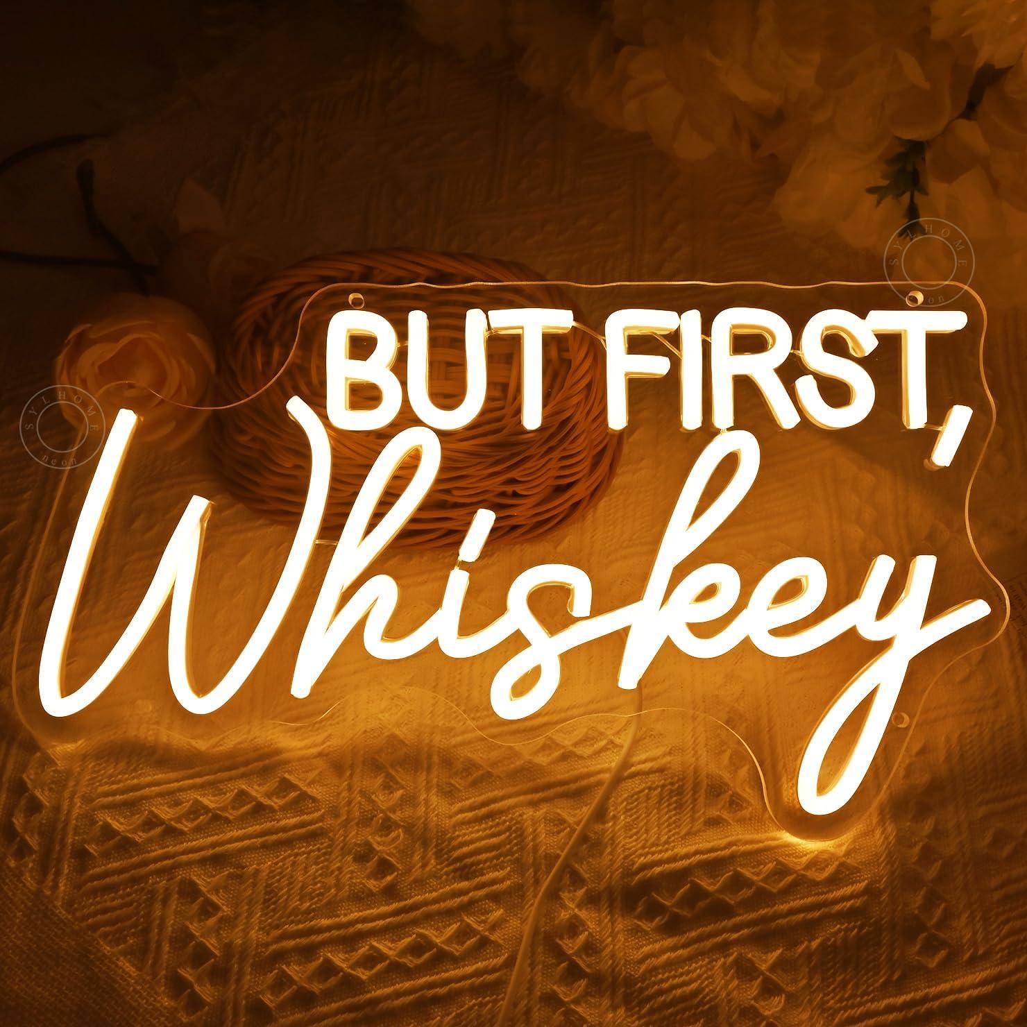 Señal de Luz de Neón LED SYLHOME 'Pero Primero Whisky' 40x22 cm