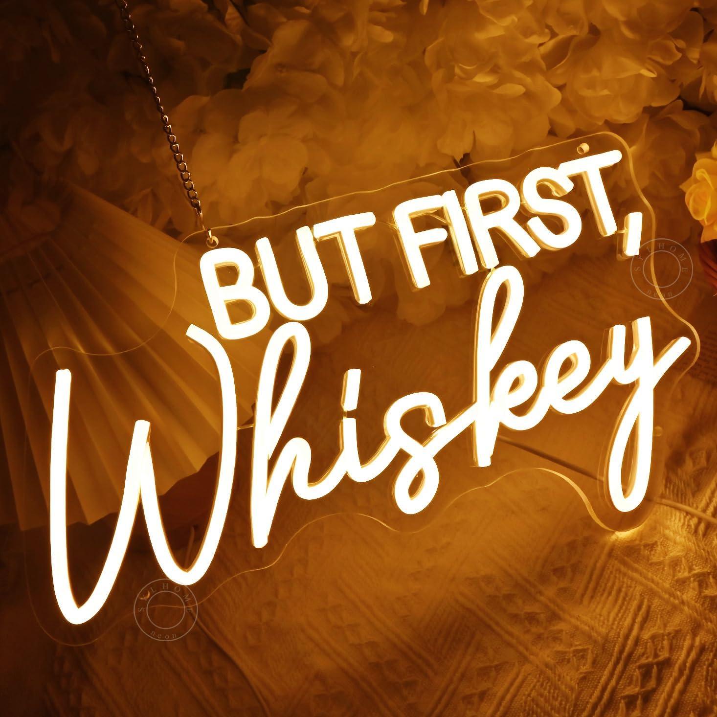 Señal de Luz de Neón LED SYLHOME 'Pero Primero Whisky' 40x22 cm