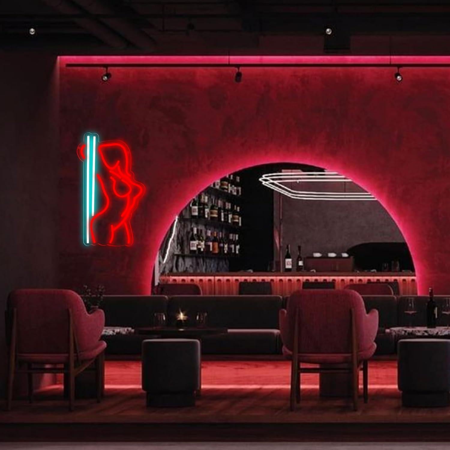 Cartel de Neón Sexy Pole Dance FUENDKF 40x15 cm USB