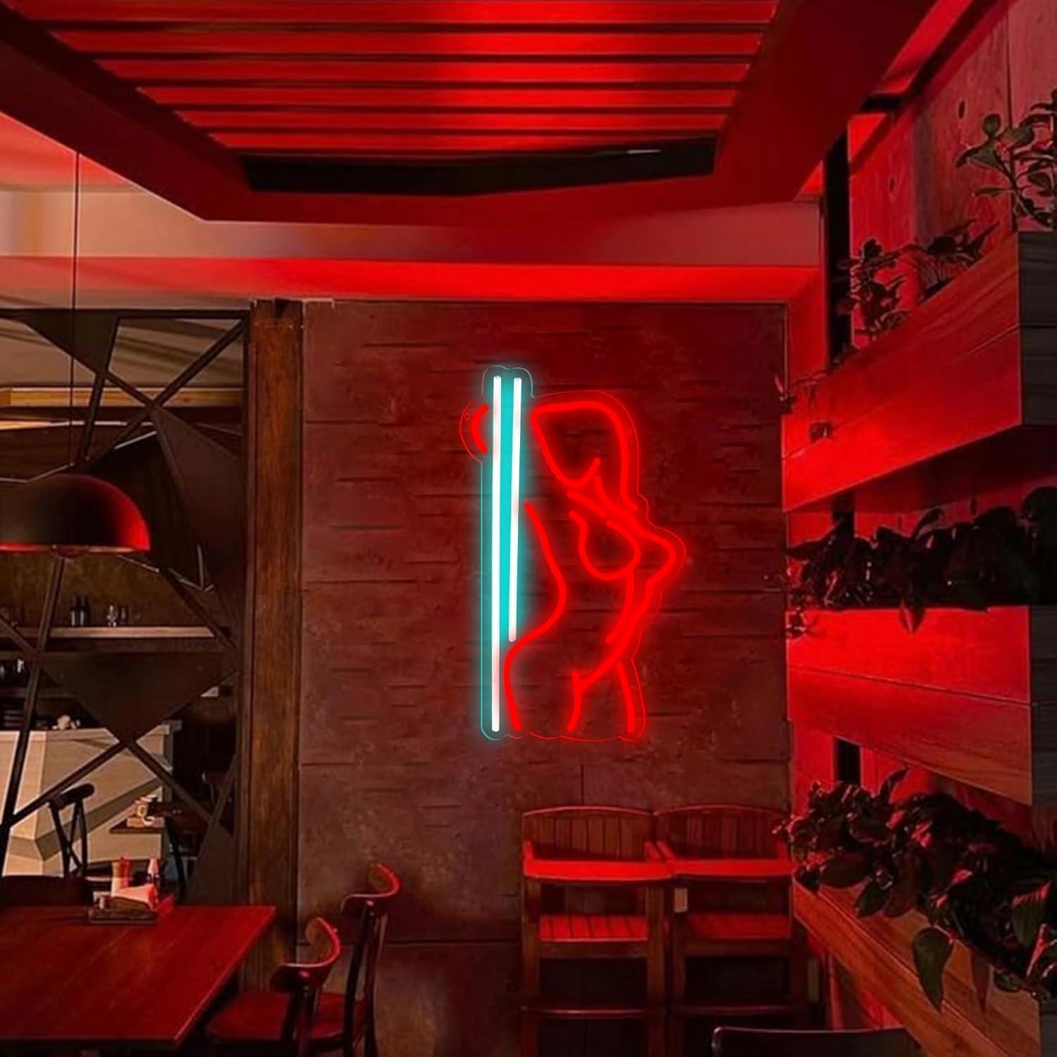 Cartel de Neón Sexy Pole Dance FUENDKF 40x15 cm USB