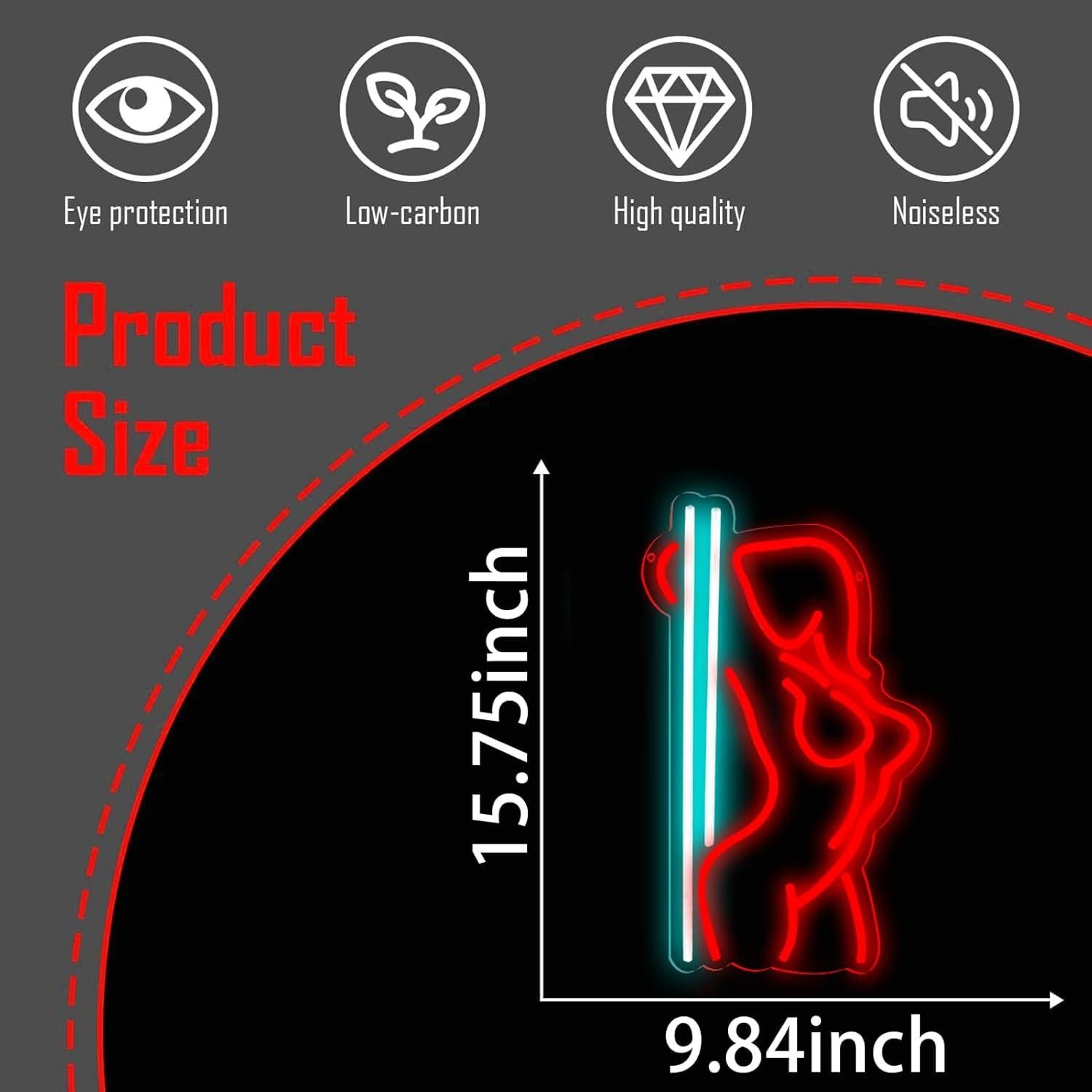 Cartel de Neón Sexy Pole Dance FUENDKF 40x15 cm USB