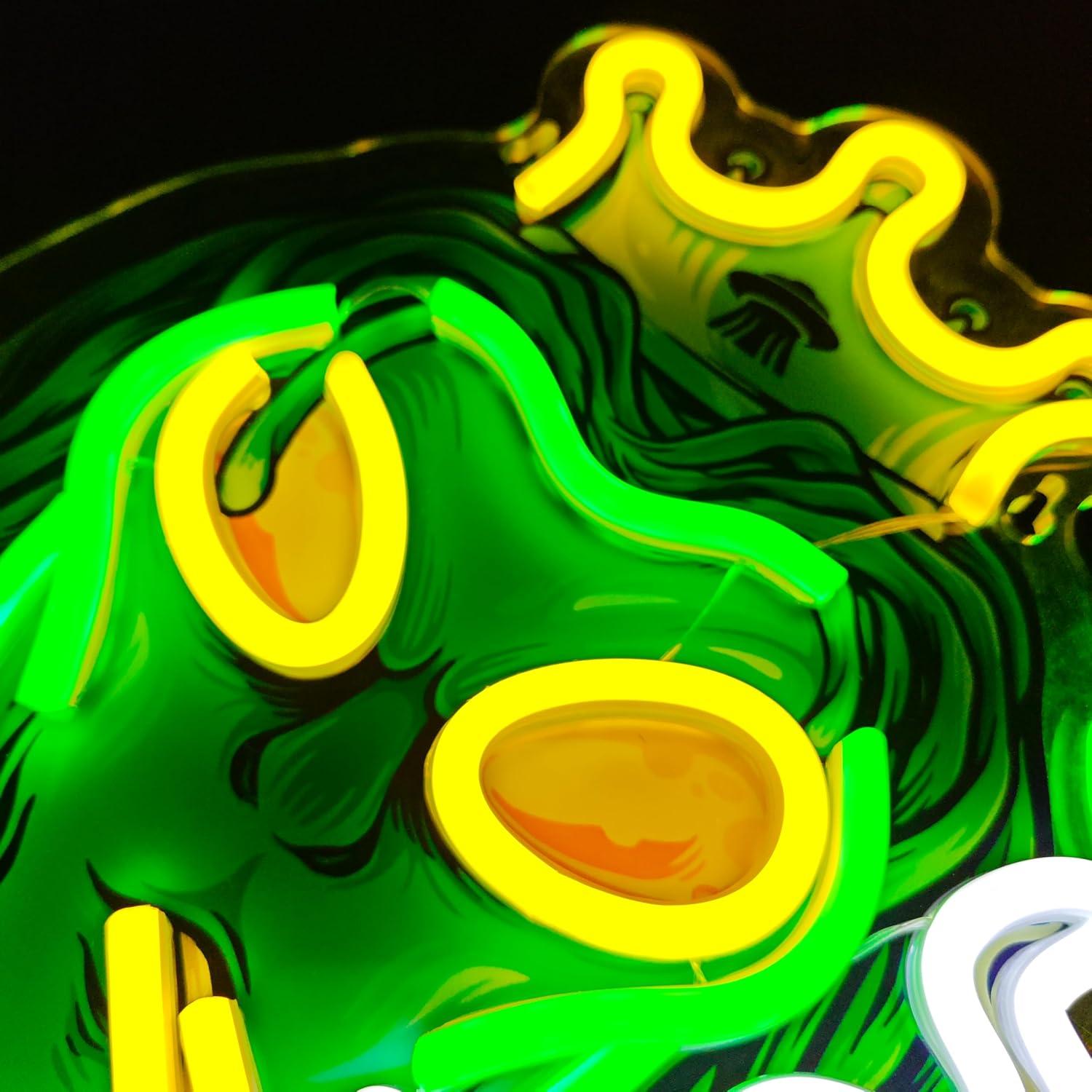 Luz de Neón Alienígena Verde LED 35x25cm USB Dimmable