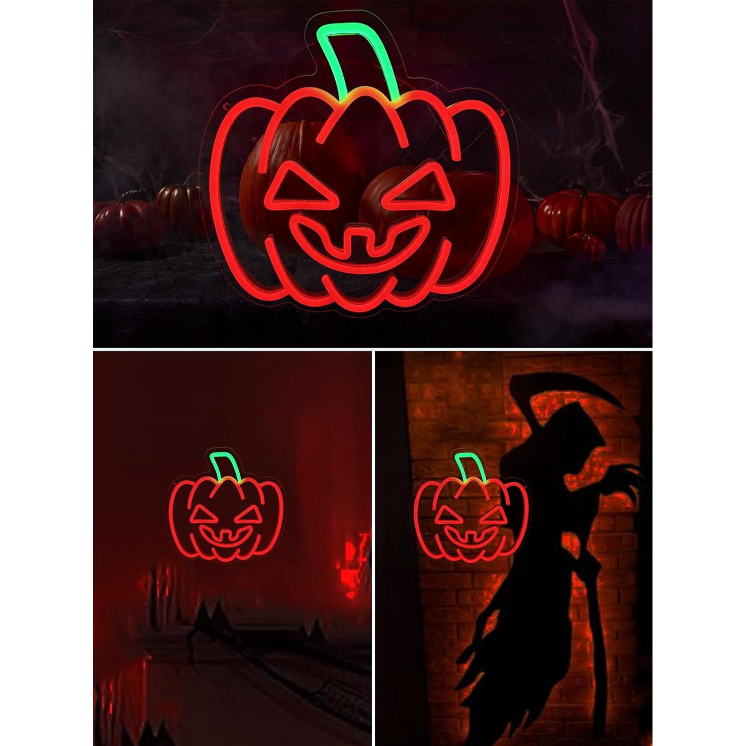 Luz de Neón LED Calabaza Halloween 32cm USB Pedaiah