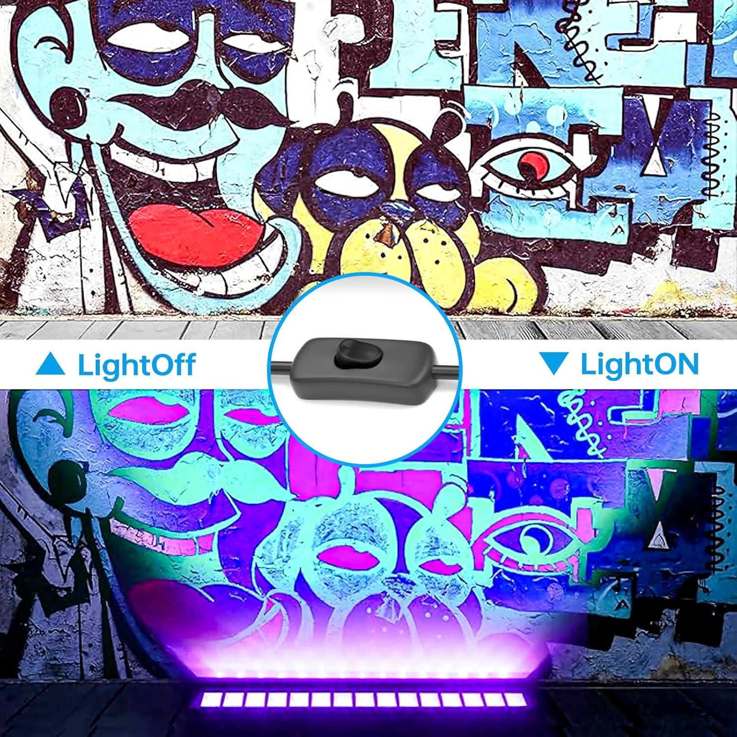 Paquete de 2 luces LED negras YQNLIFA 36W impermeables