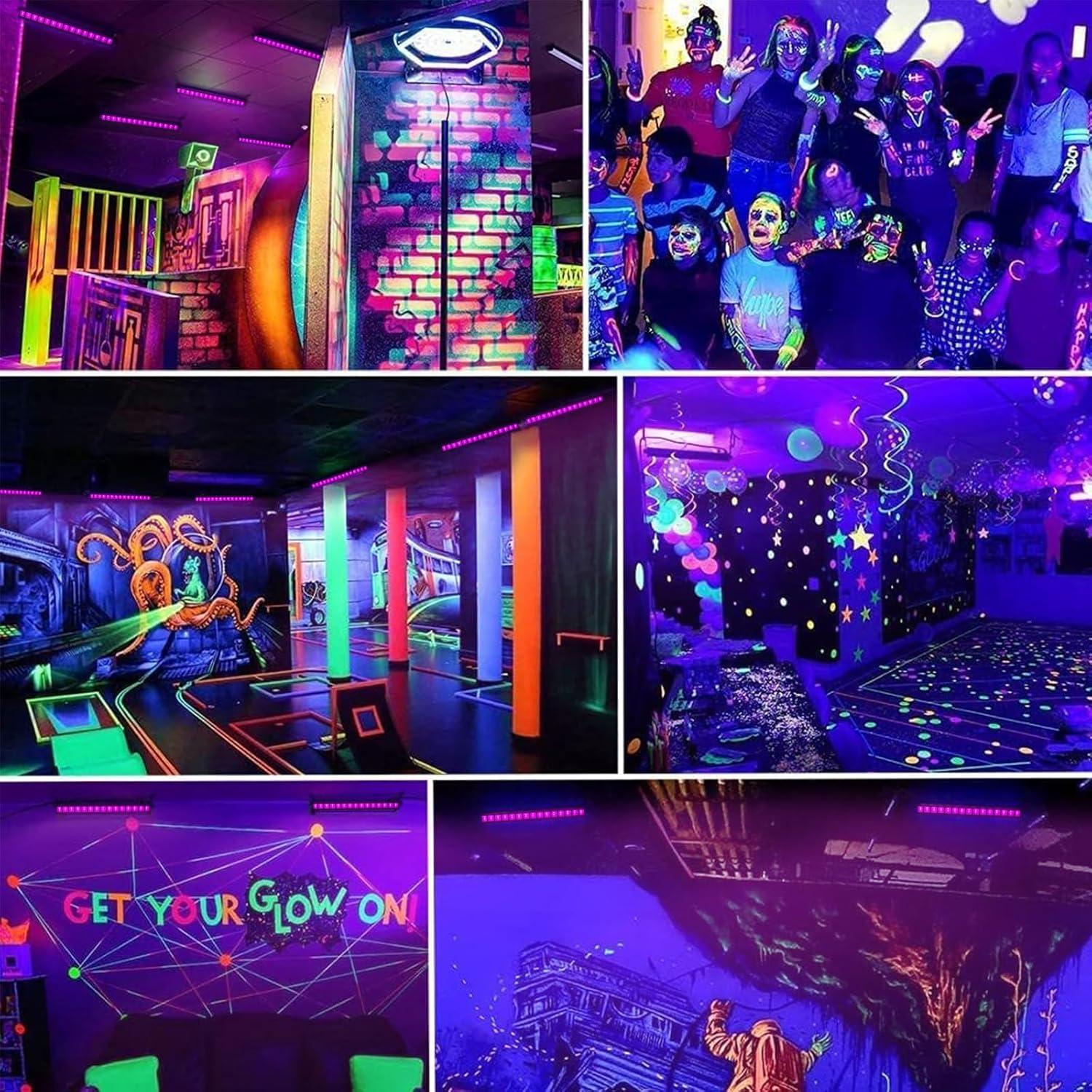 Paquete de 2 luces LED negras YQNLIFA 36W impermeables