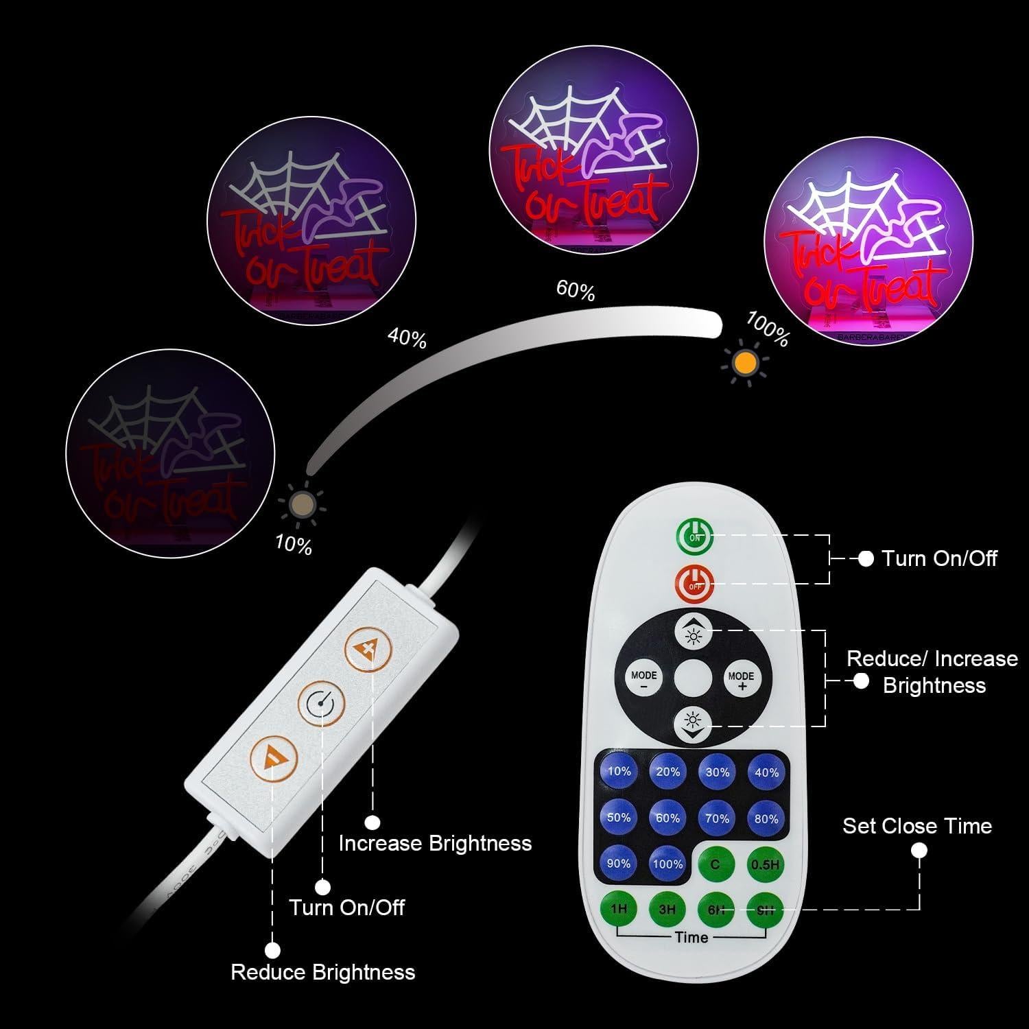 Letrero Neón Halloween NEONLOVE 38x32cm Control Remoto