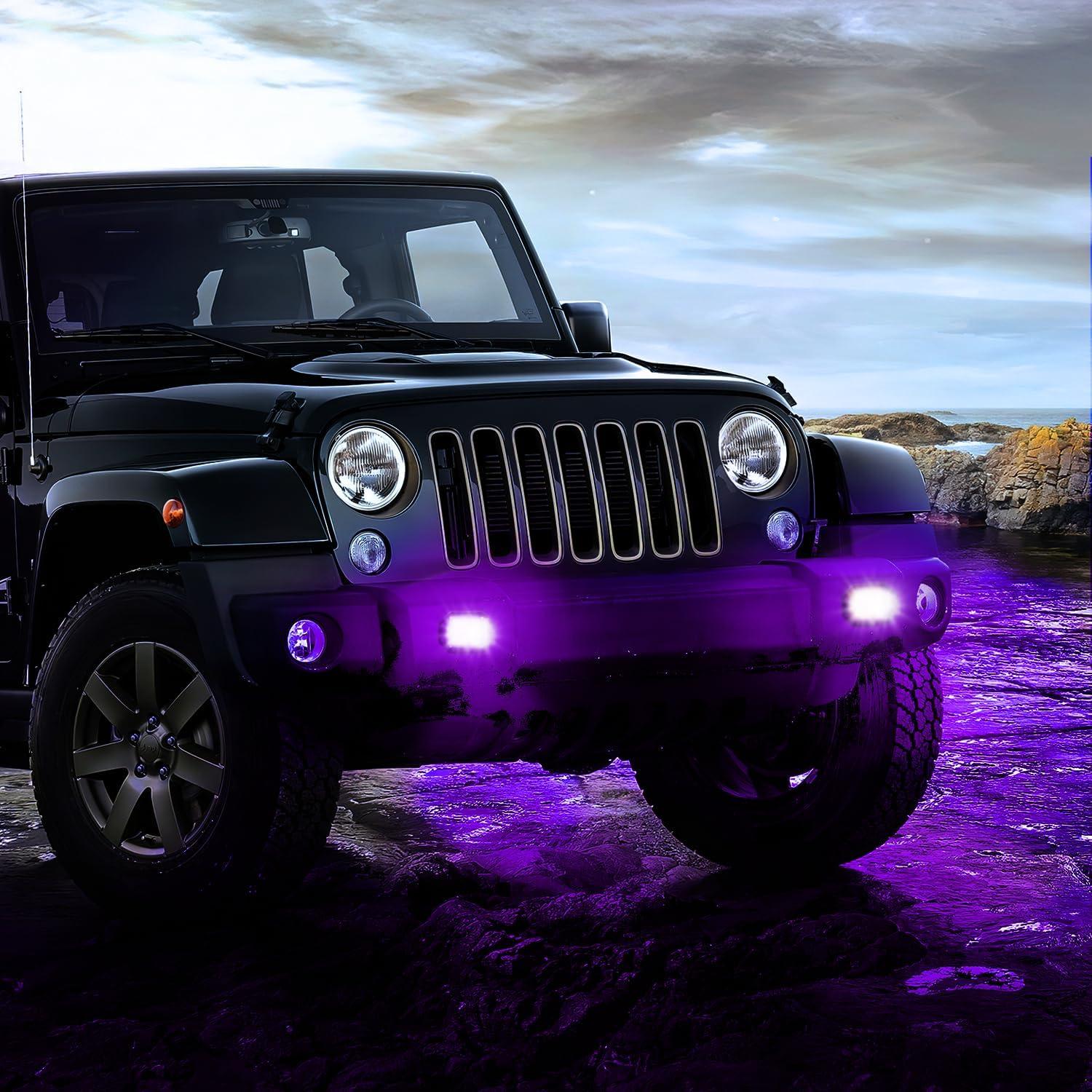 Nilight Pods LED Empotrados 42W Púrpura 2 Pcs Combo Beam