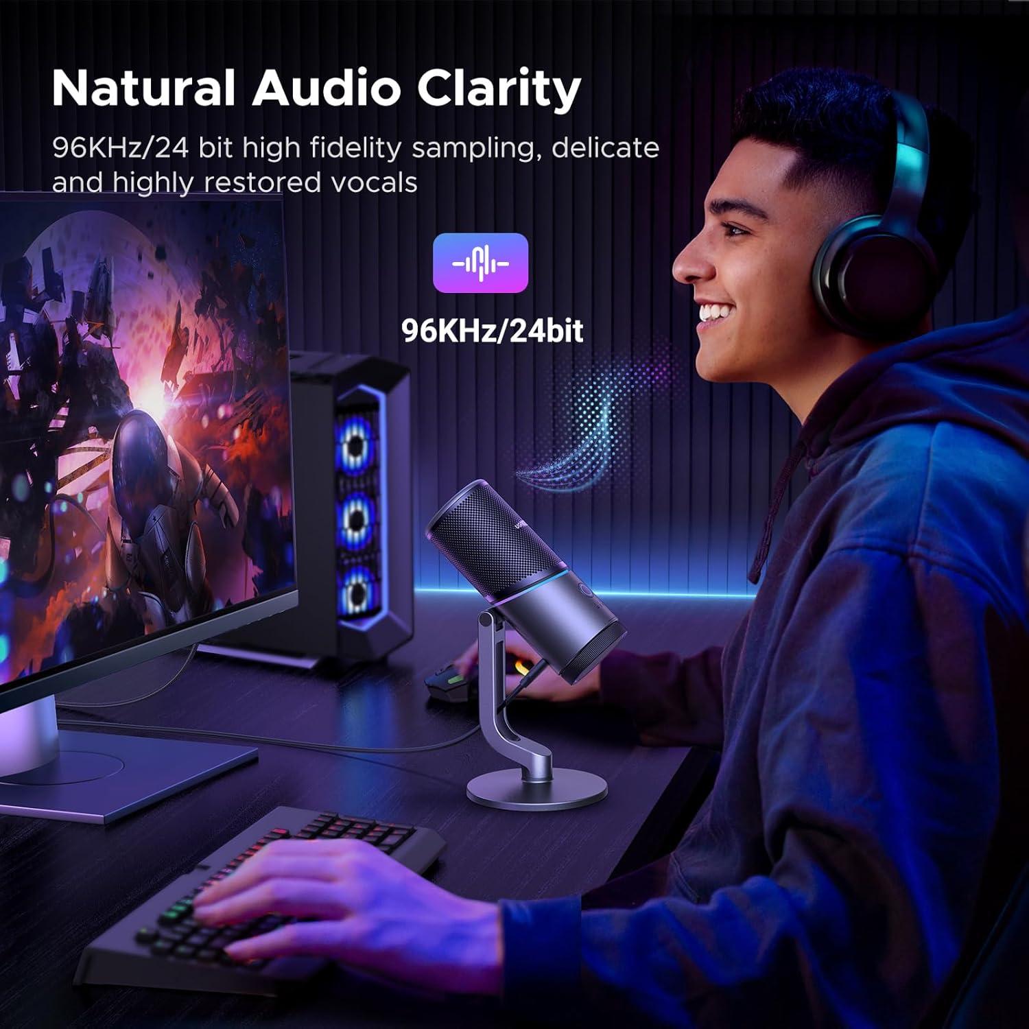 Cámara Web UGREEN 2K HD con Micrófono USB y Luces RGB