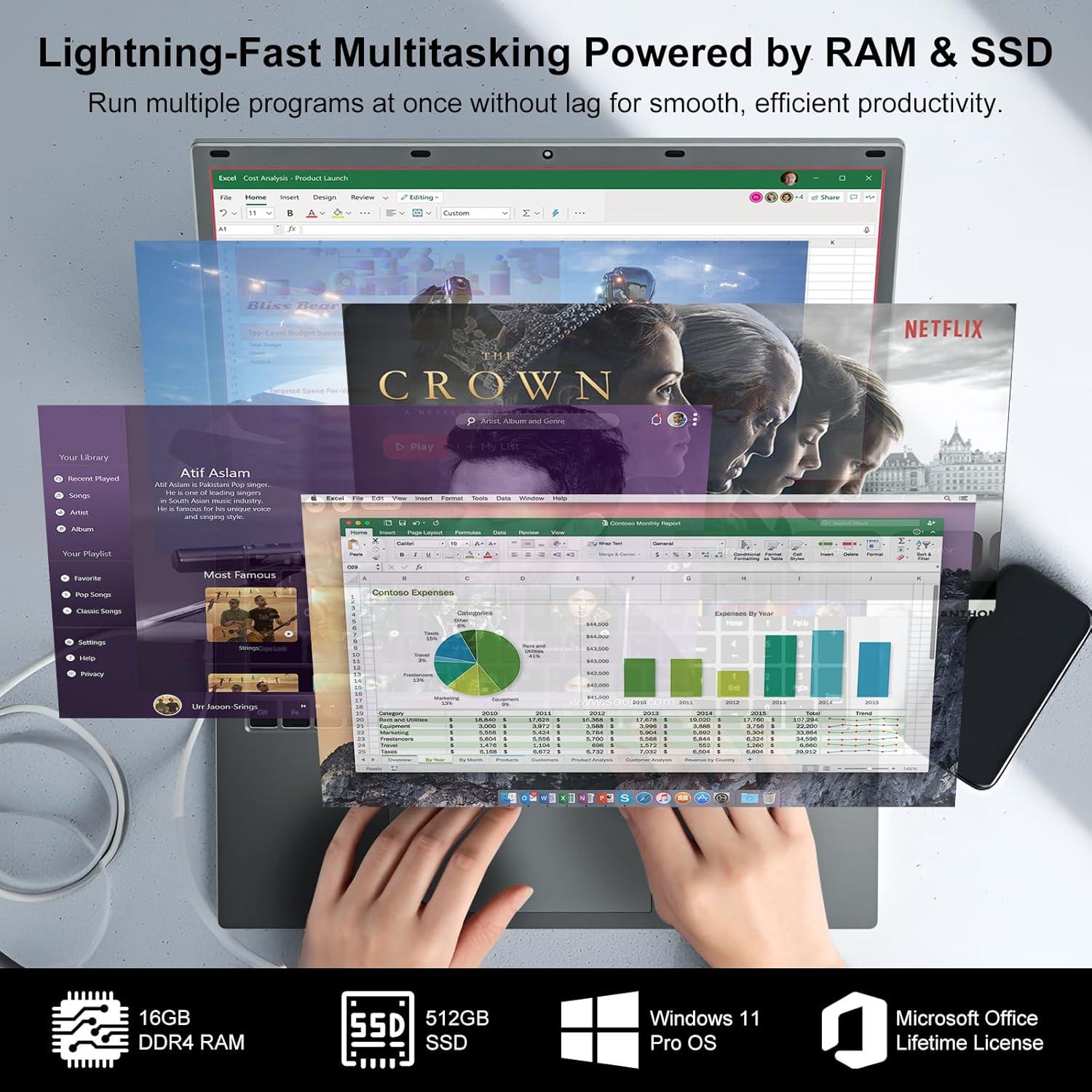 Computadora portátil Soulgenix 17.3" HD+ 16GB RAM 512GB SSD