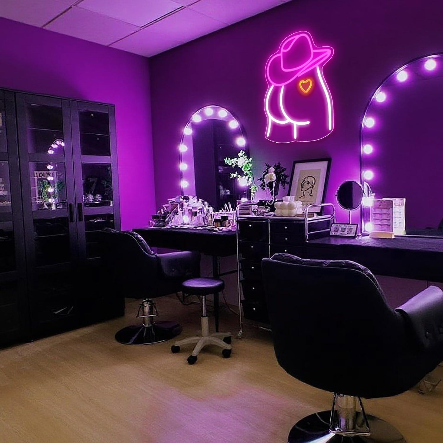 Luz de Neón Sombrero Vaquero Auspical LED USB Rosa/Blanca