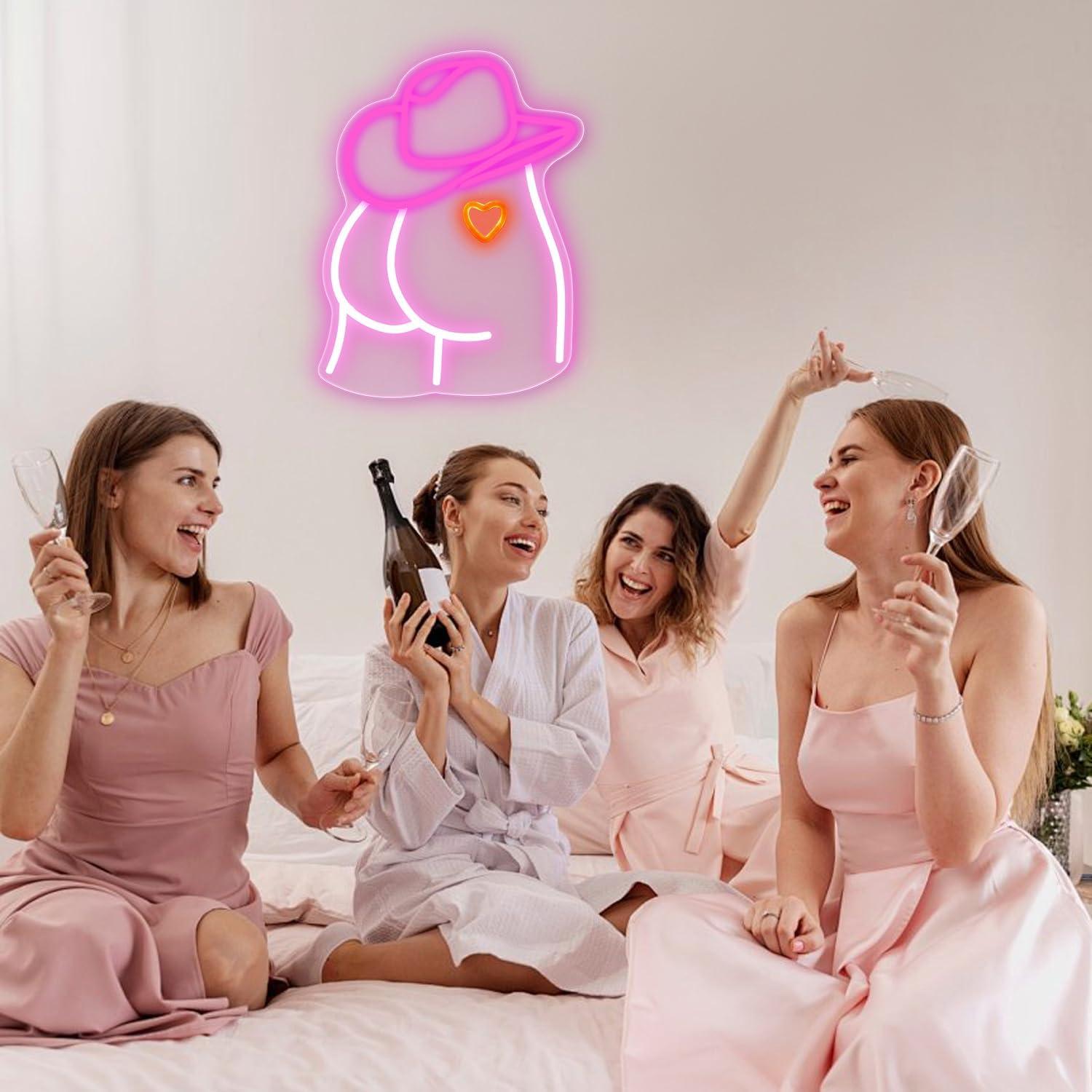 Luz de Neón Sombrero Vaquero Auspical LED USB Rosa/Blanca