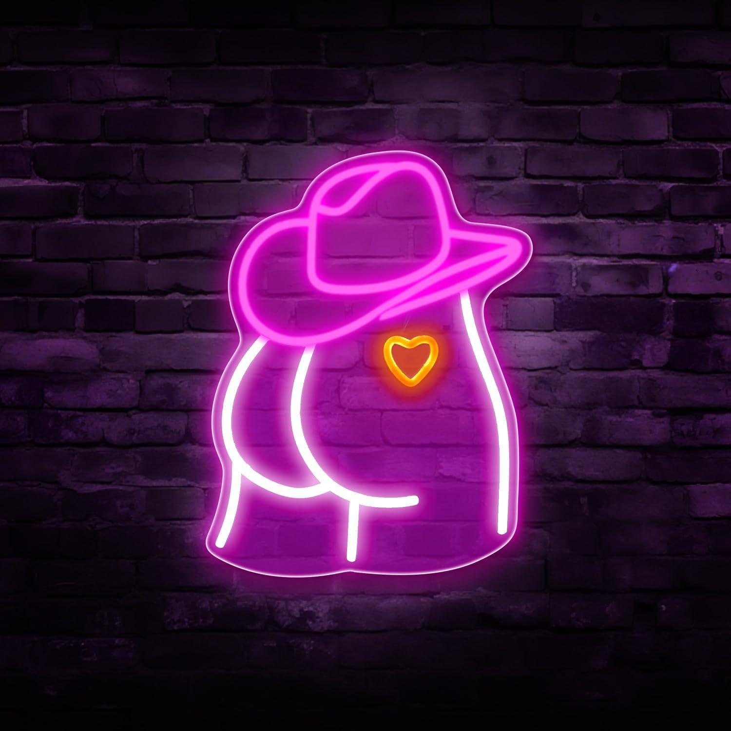 Luz de Neón Sombrero Vaquero Auspical LED USB Rosa/Blanca