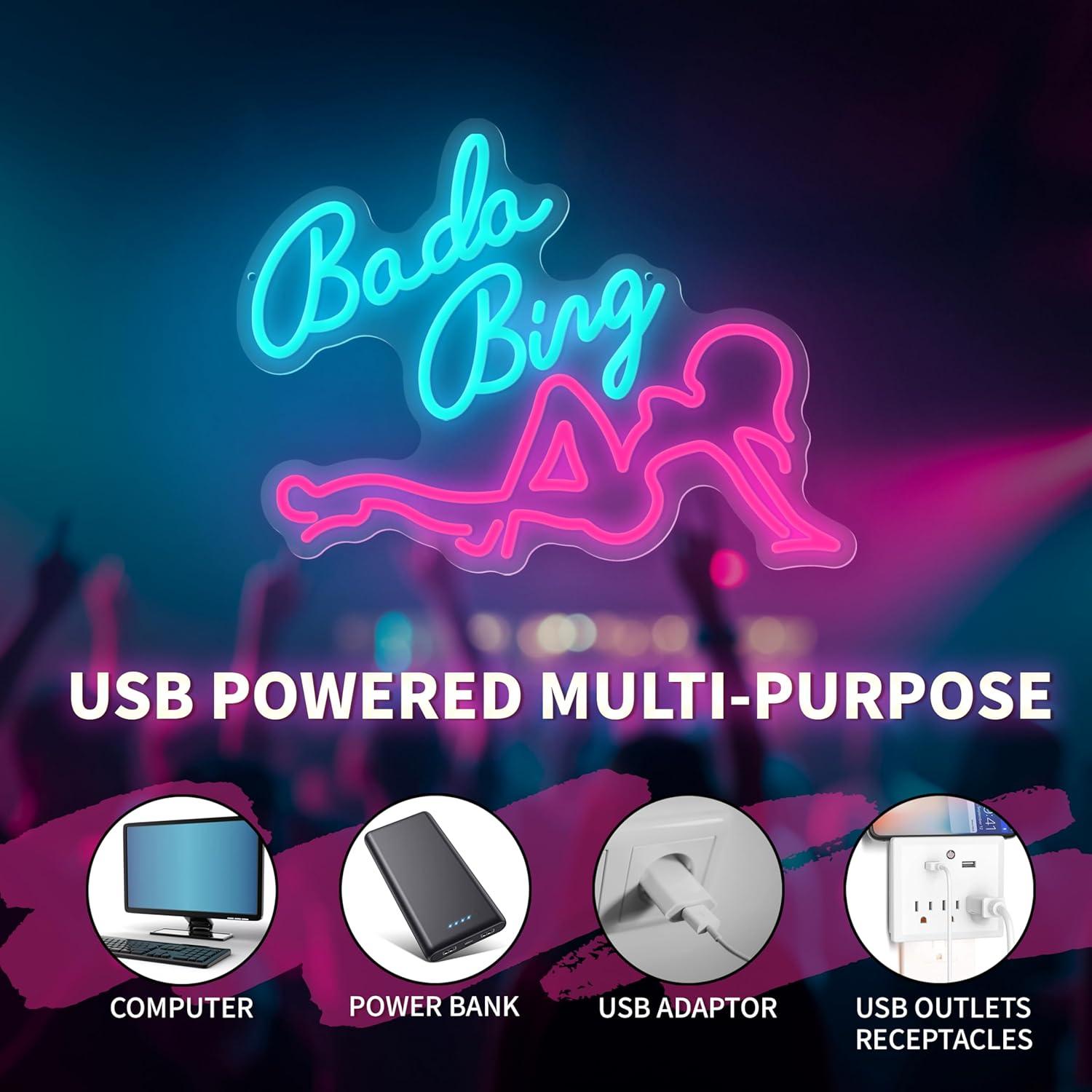 Letrero de Neón LED Bada Bing Dimmable 38x28 cm USB