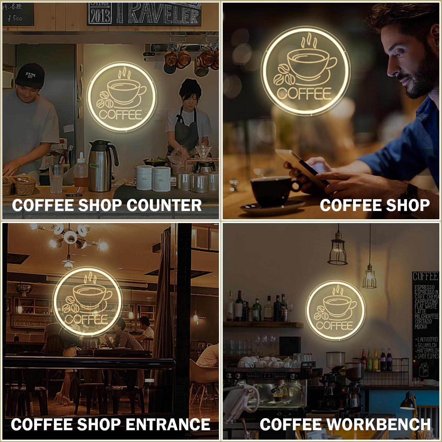 Luz de Neón LED para Pared Café JanHune 29cm Regulable
