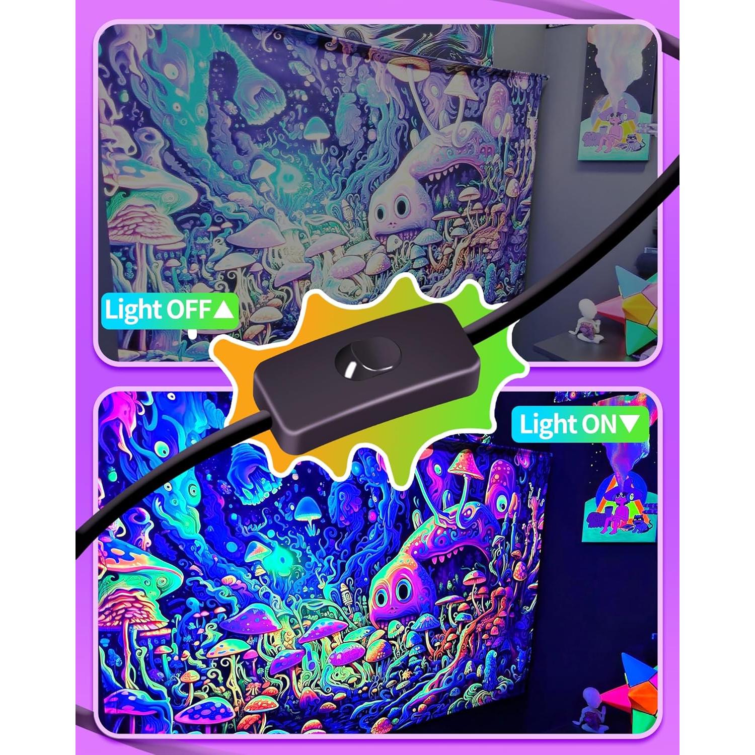 Barra de luz negra LED 40W YIAYETOG con cable 1.83m