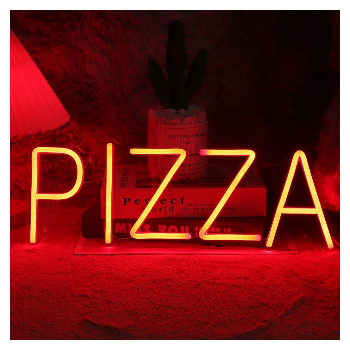 Letrero de Neón LED Pizza Goldenleader 40x14.1 cm Rojo