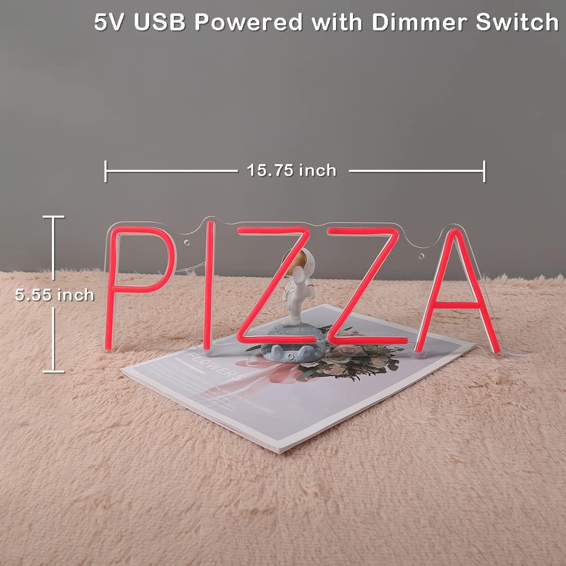 Letrero de Neón LED Pizza Goldenleader 40x14.1 cm Rojo