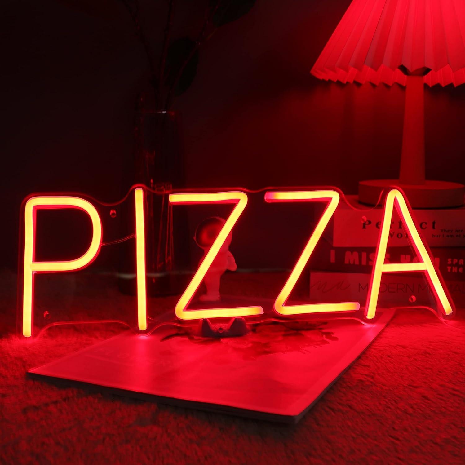Letrero de Neón LED Pizza Goldenleader 40x14.1 cm Rojo