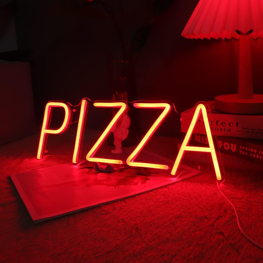 Letrero de Neón LED Pizza Goldenleader 40x14.1 cm Rojo
