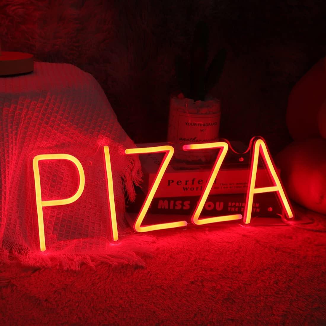 Letrero de Neón LED Pizza Goldenleader 40x14.1 cm Rojo