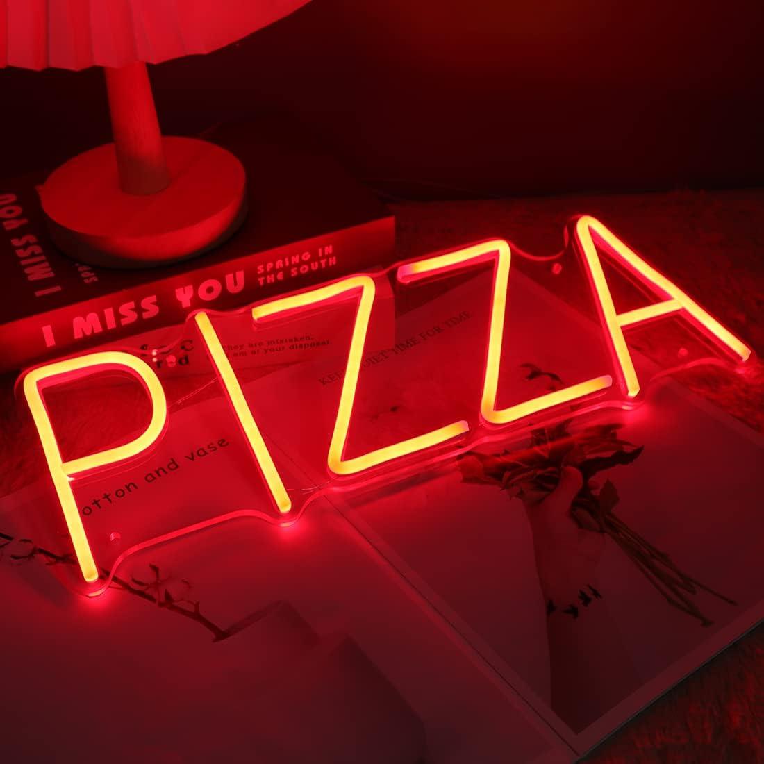 Letrero de Neón LED Pizza Goldenleader 40x14.1 cm Rojo