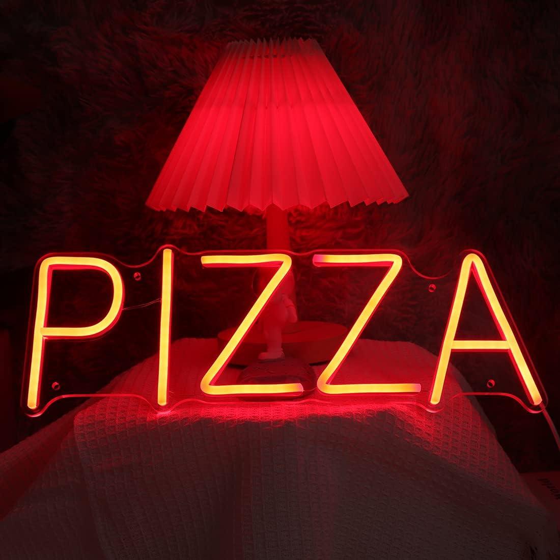 Letrero de Neón LED Pizza Goldenleader 40x14.1 cm Rojo