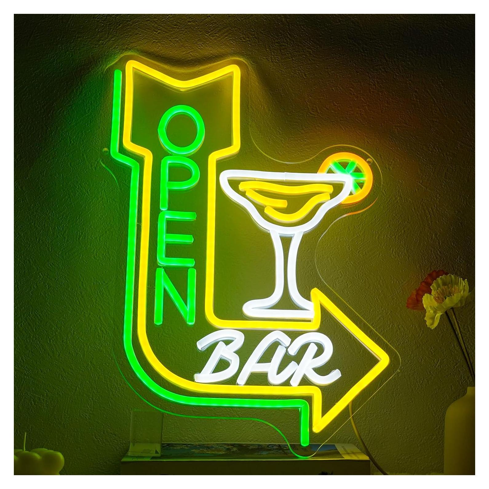 Cartel de Neón LED Abierto para Bar Runalosa 29.7x42 cm