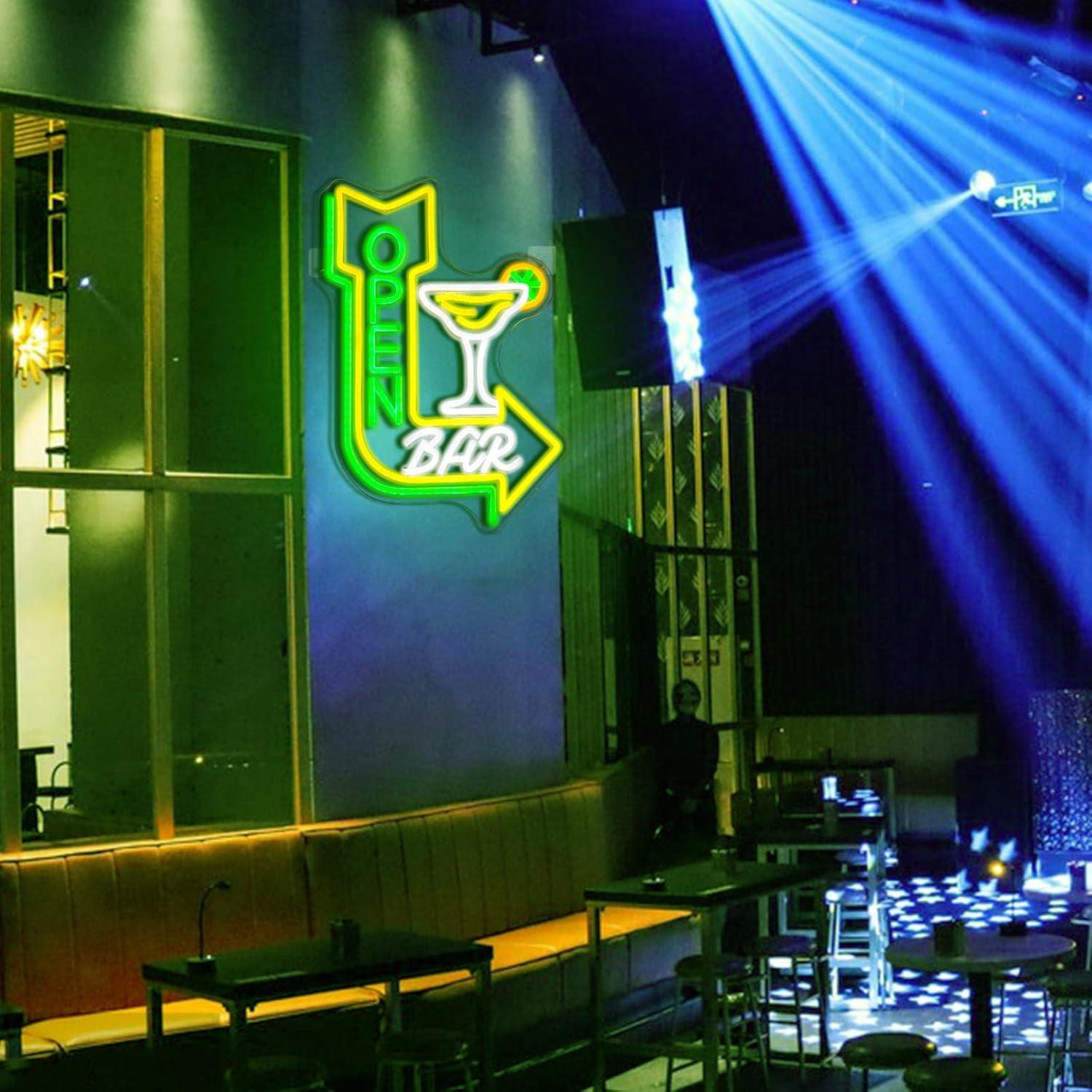 Cartel de Neón LED Abierto para Bar Runalosa 29.7x42 cm