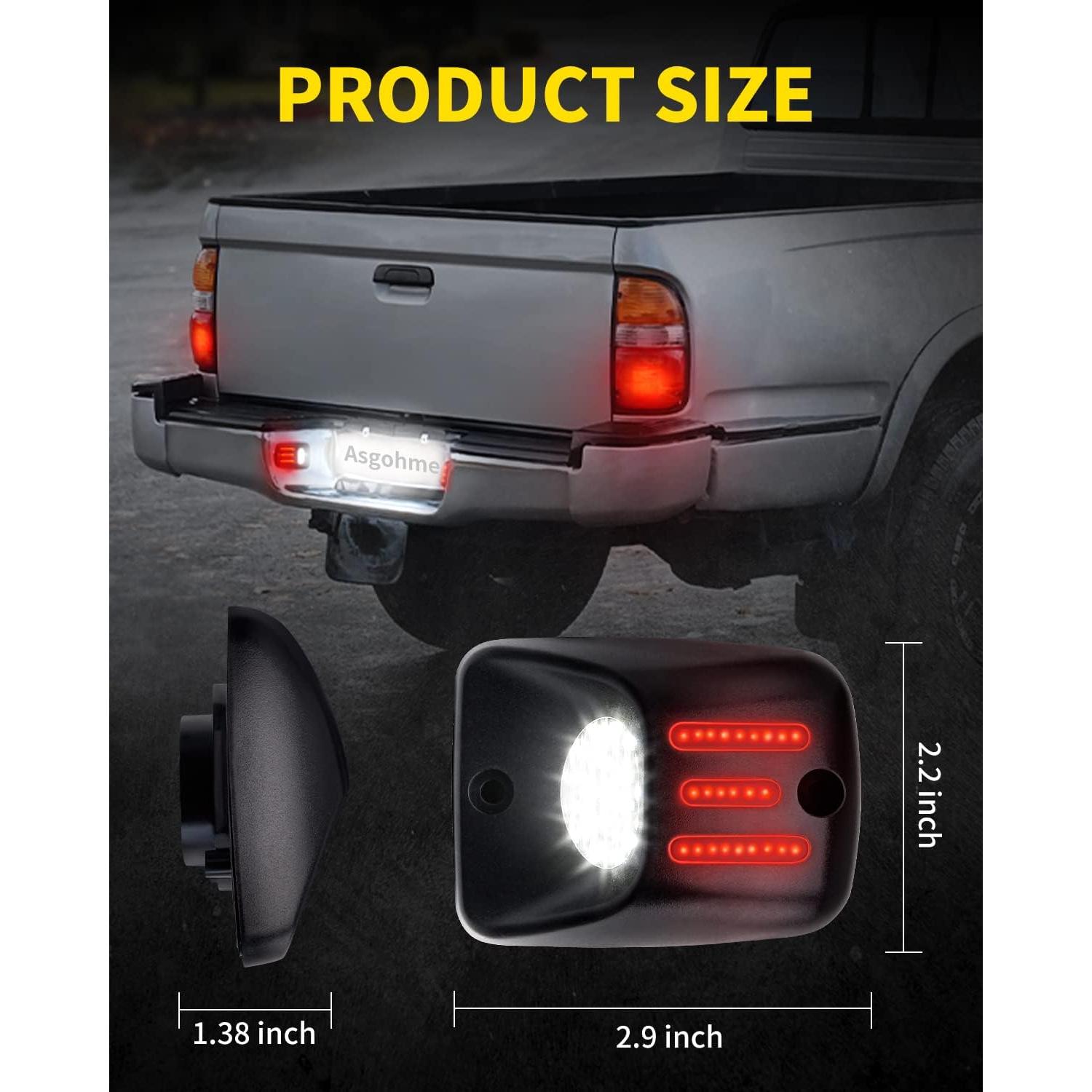 Luces de Placa de Licencia LED Asgohme para Toyota Tacoma 1995-2004
