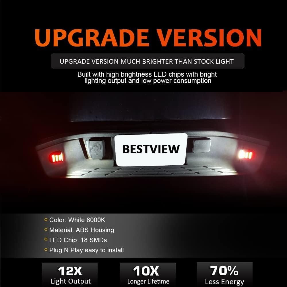 Luz de Placa de Licencia LED Mejorvista Rojo 6000K para Chevy
