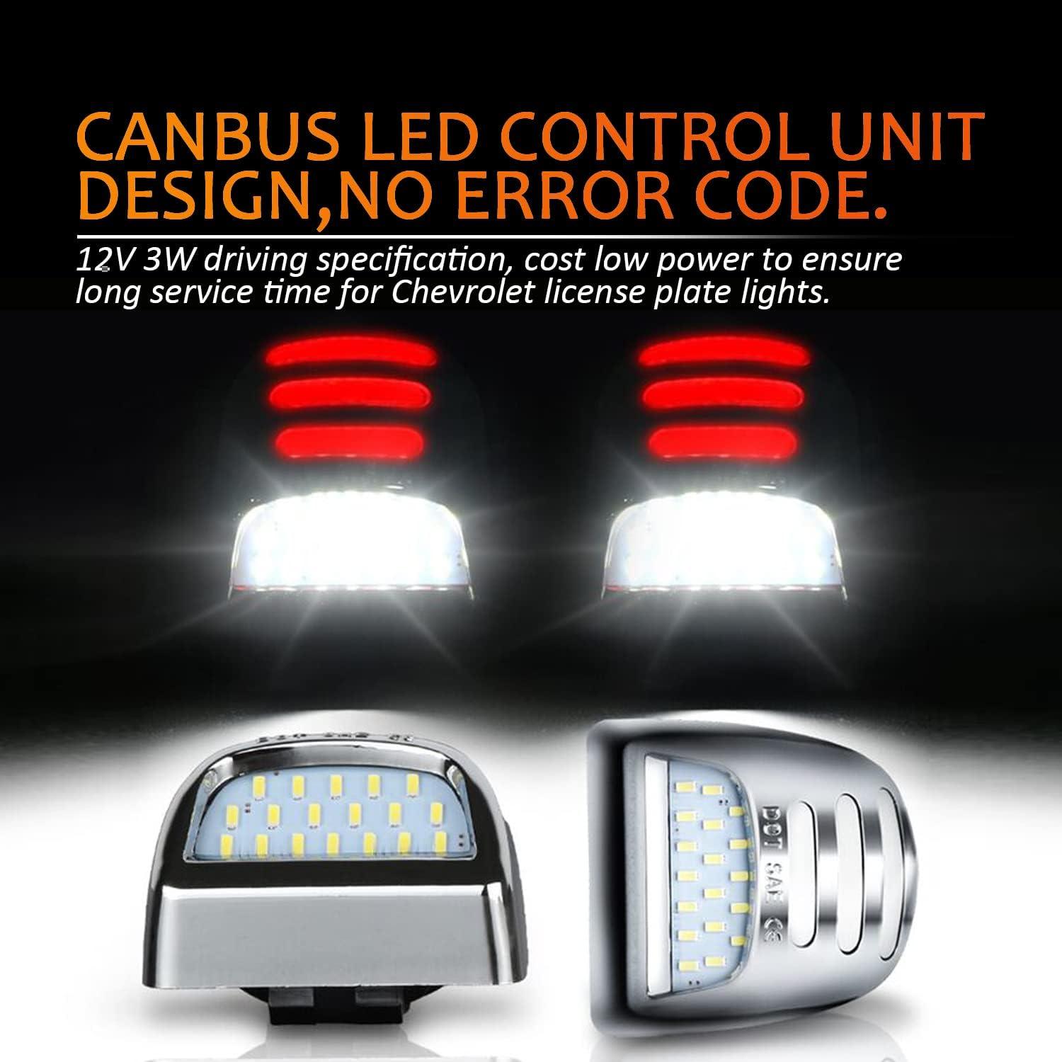 Luz de Placa de Licencia LED Mejorvista Rojo 6000K para Chevy