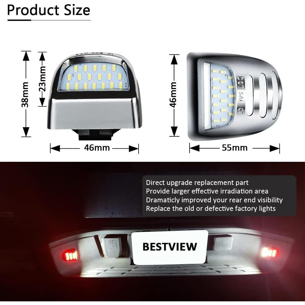 Luz de Placa de Licencia LED Mejorvista Rojo 6000K para Chevy