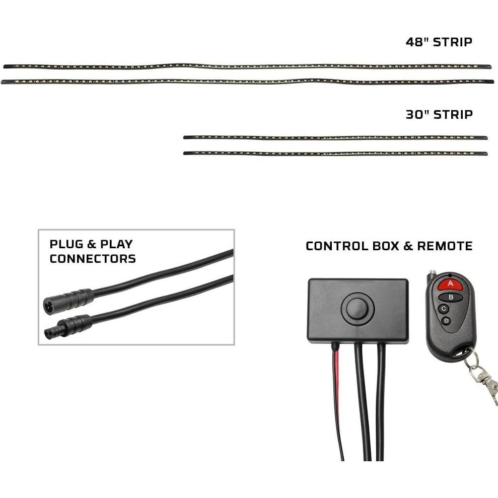 Kit de Iluminación LED Glow 4pc Rosa Slimline para Coche - 234 LEDs