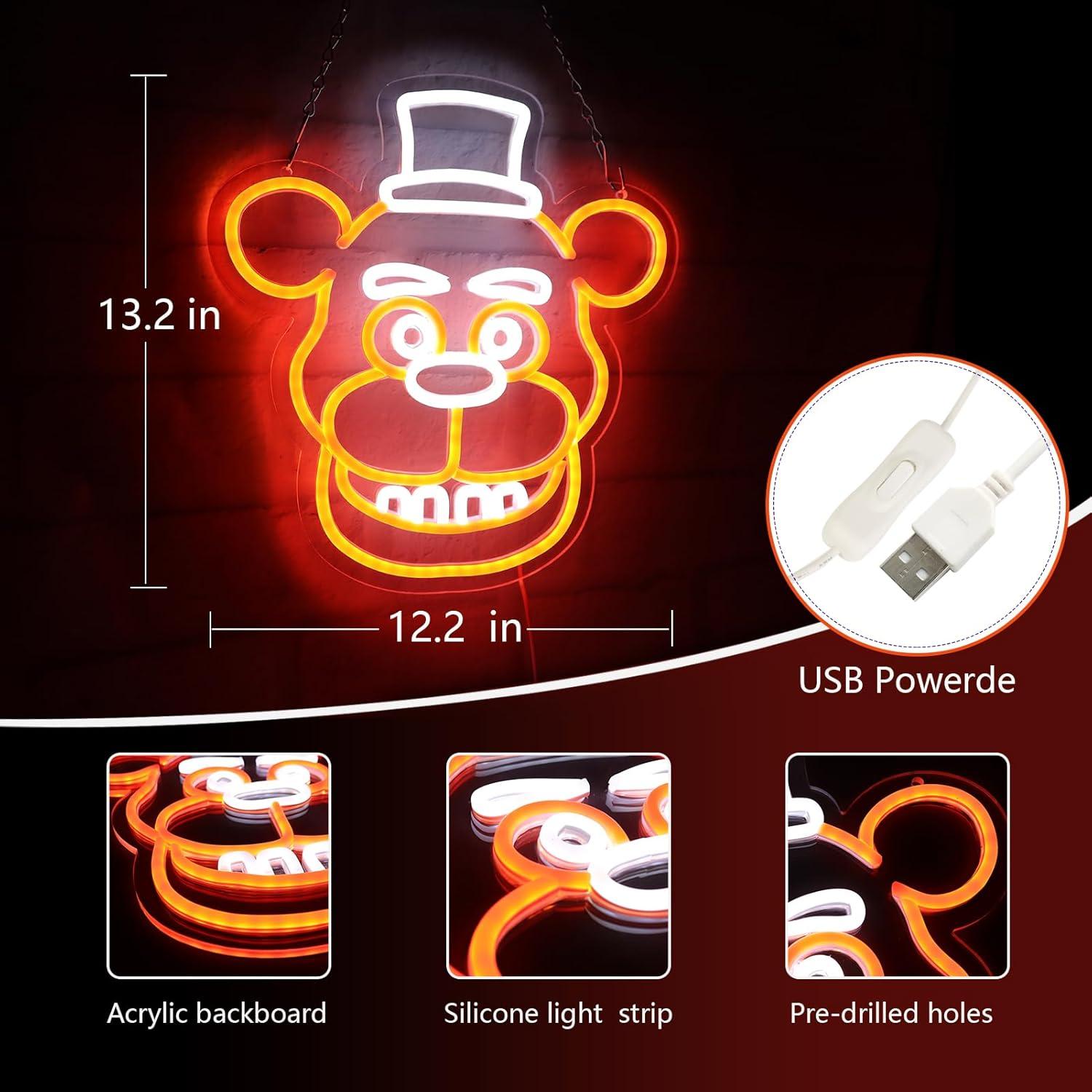 Luz de Neón LED Freddy para Decoración de Pared 33x31cm