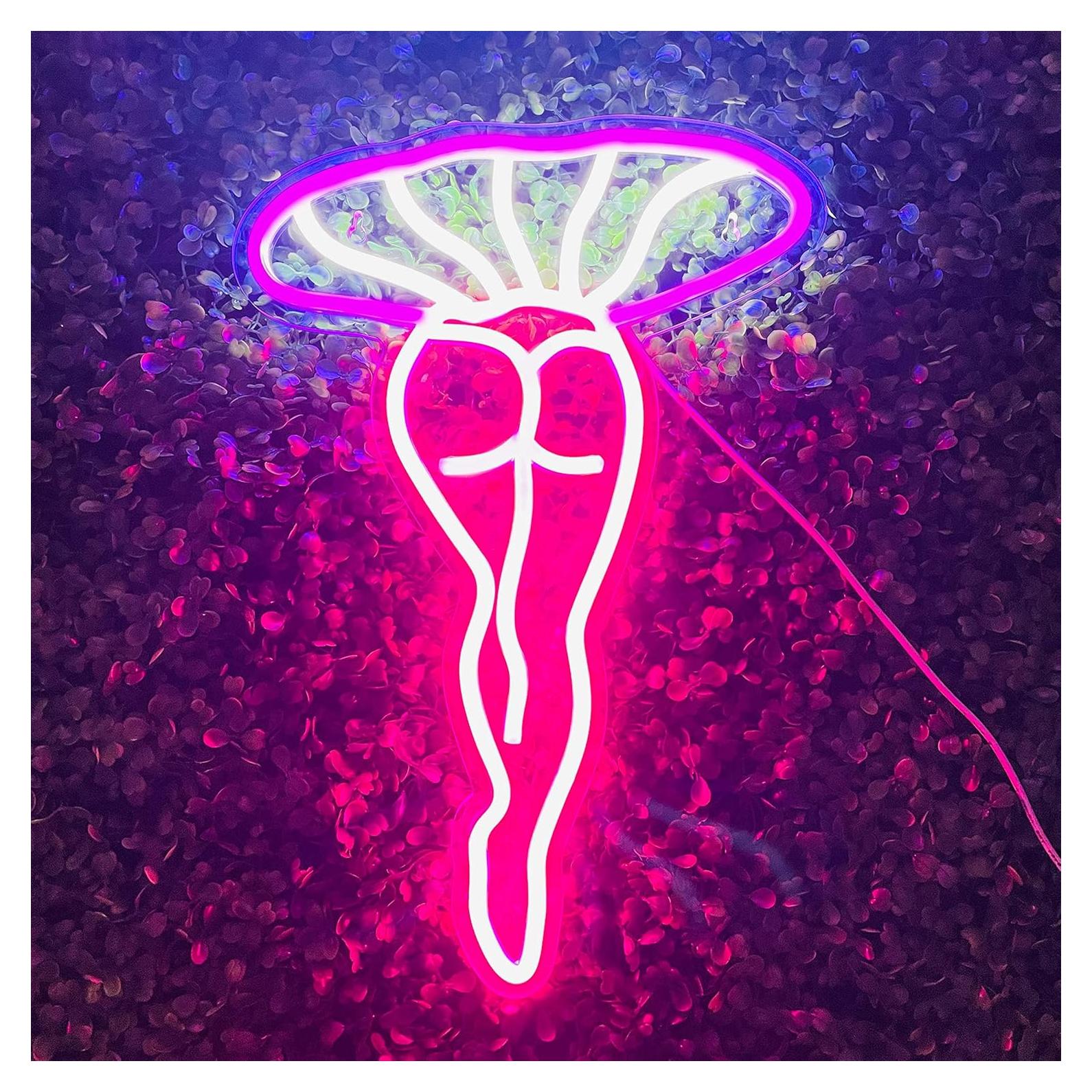 Luz de Noche LED Neón Hongo Dama Artlast 40x26.5cm USB