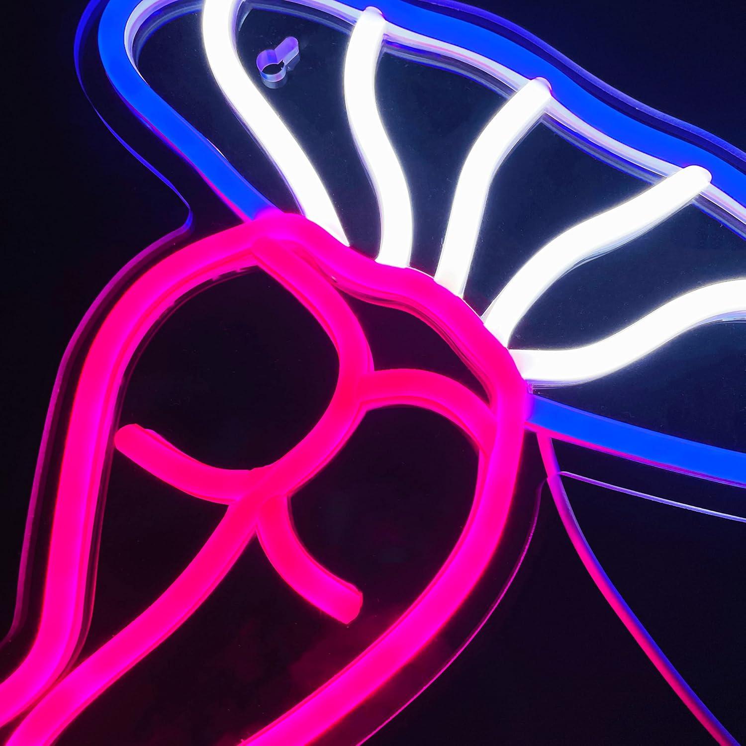 Luz de Noche LED Neón Hongo Dama Artlast 40x26.5cm USB