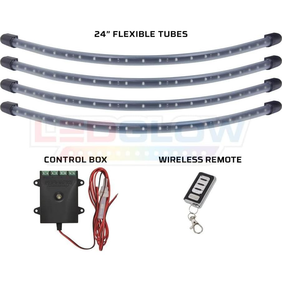 Kit de Iluminación LEDGlow Rojo para Carritos de Golf - 4 Piezas