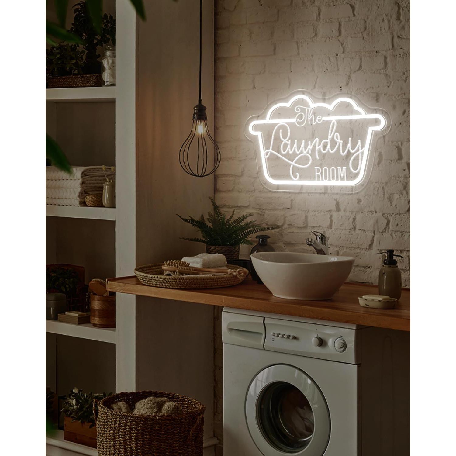 Letrero de Neón LED Lavandería MinIeoh 40.64x26.16cm USB