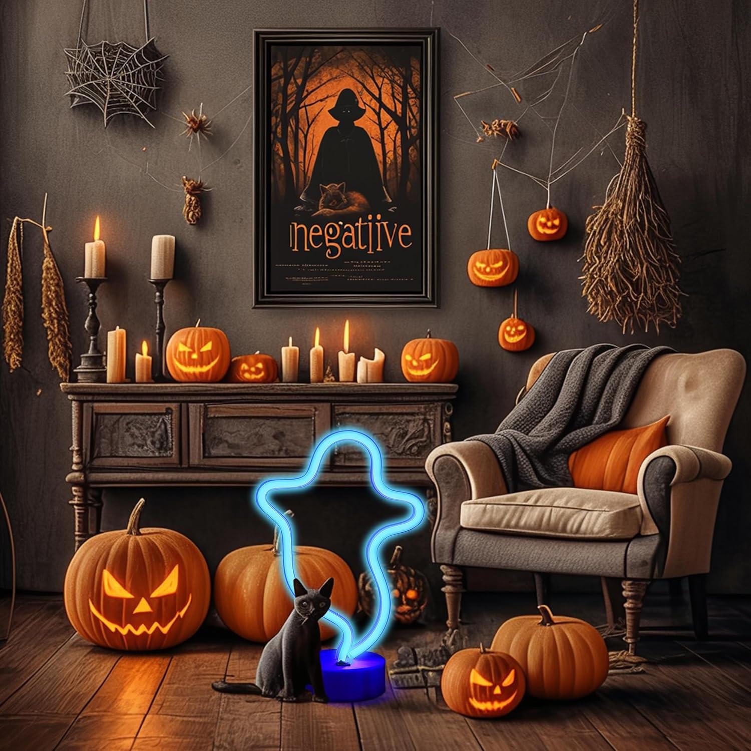 Letrero de Neón LED ENUOLI Fantasma Decoración Halloween