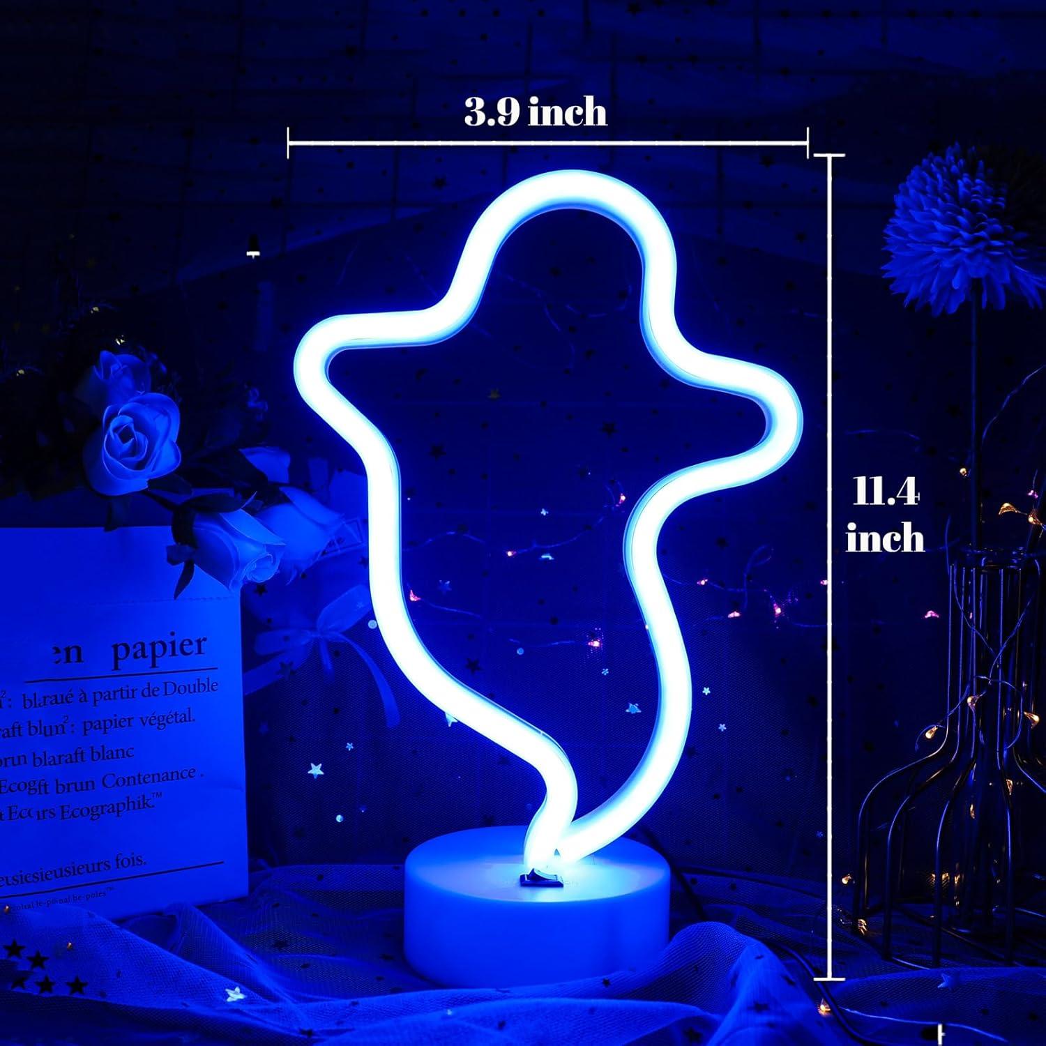 Letrero de Neón LED ENUOLI Fantasma Decoración Halloween