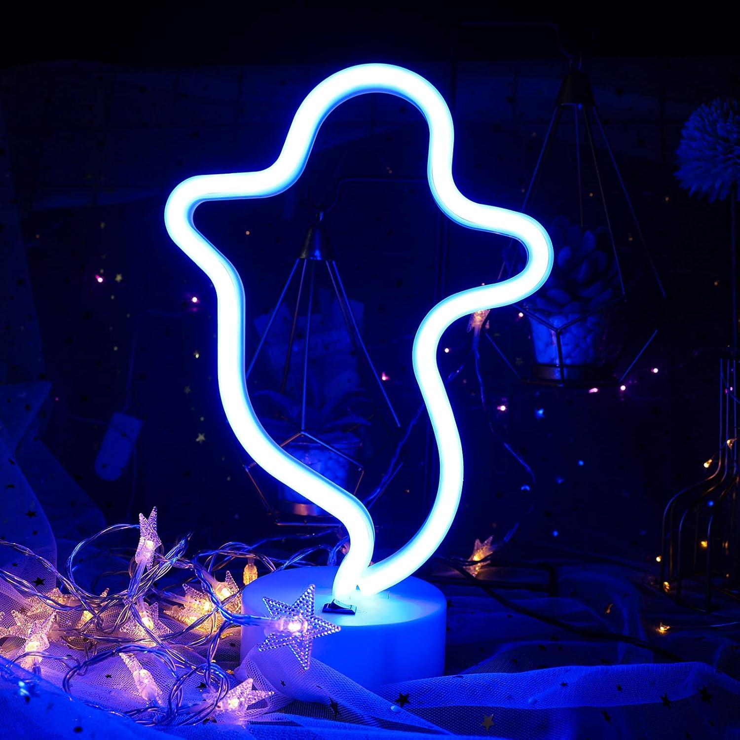 Letrero de Neón LED ENUOLI Fantasma Decoración Halloween