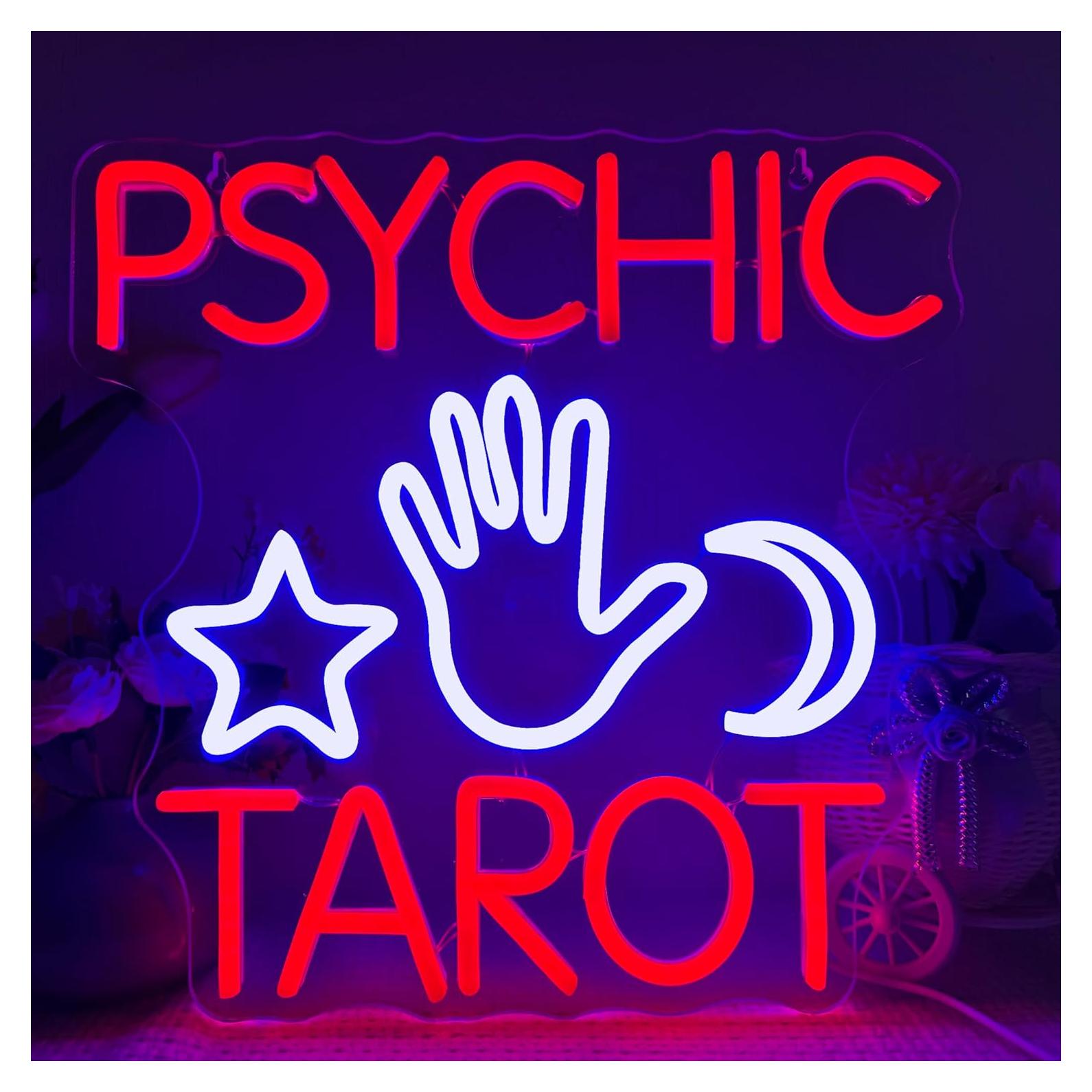 Cartel de Neón Tarot Psíquico Symone 33x32.5 cm USB Regulable