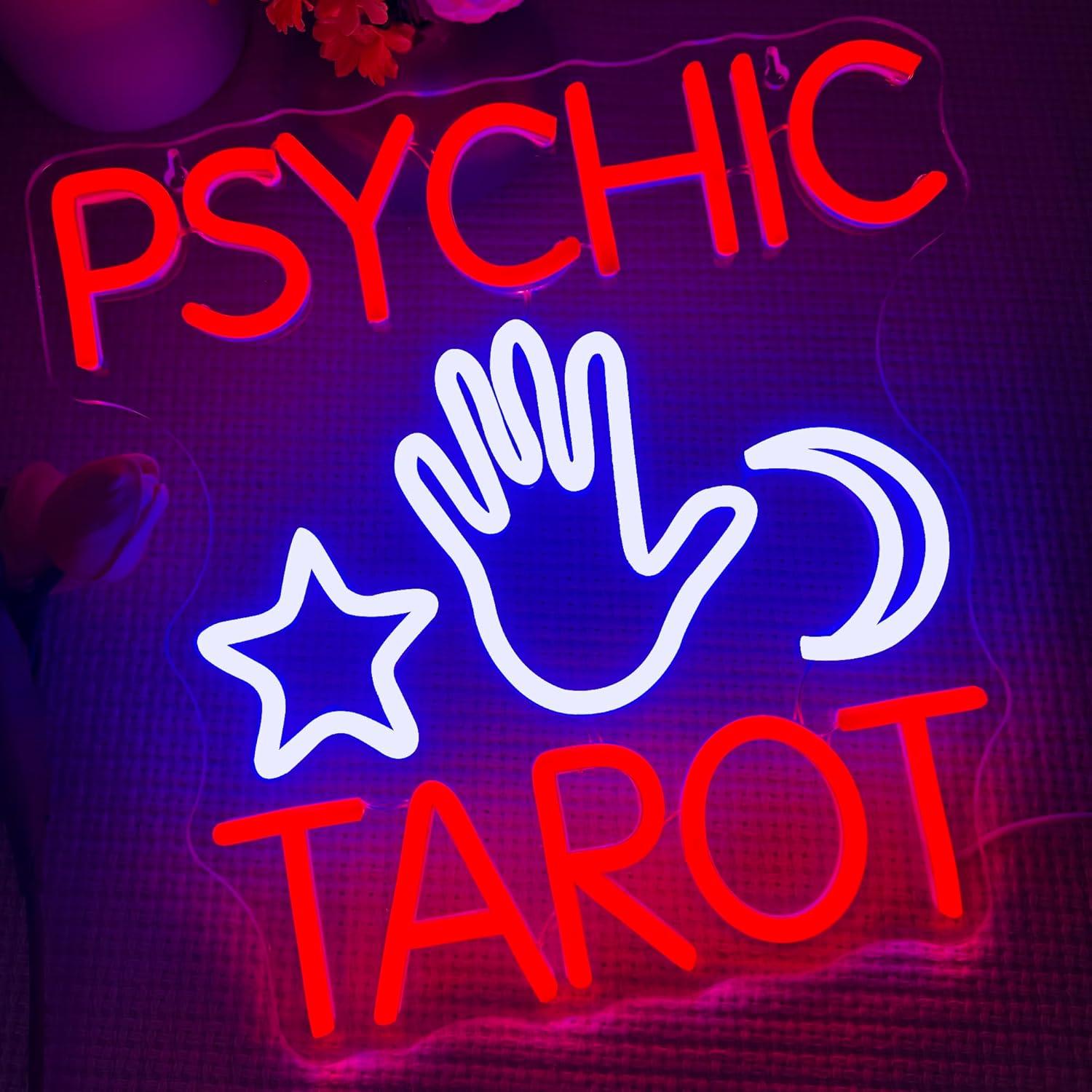 Cartel de Neón Tarot Psíquico Symone 33x32.5 cm USB Regulable