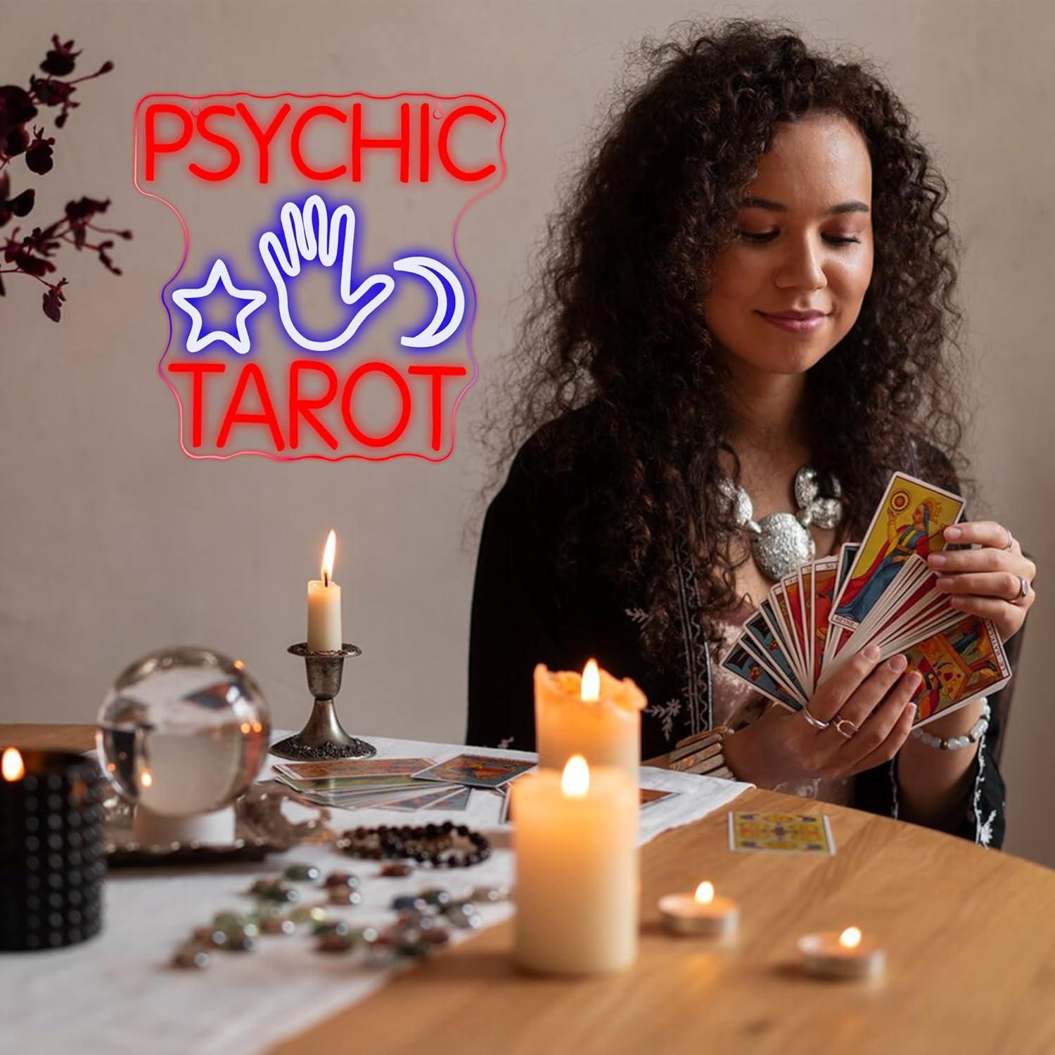 Cartel de Neón Tarot Psíquico Symone 33x32.5 cm USB Regulable
