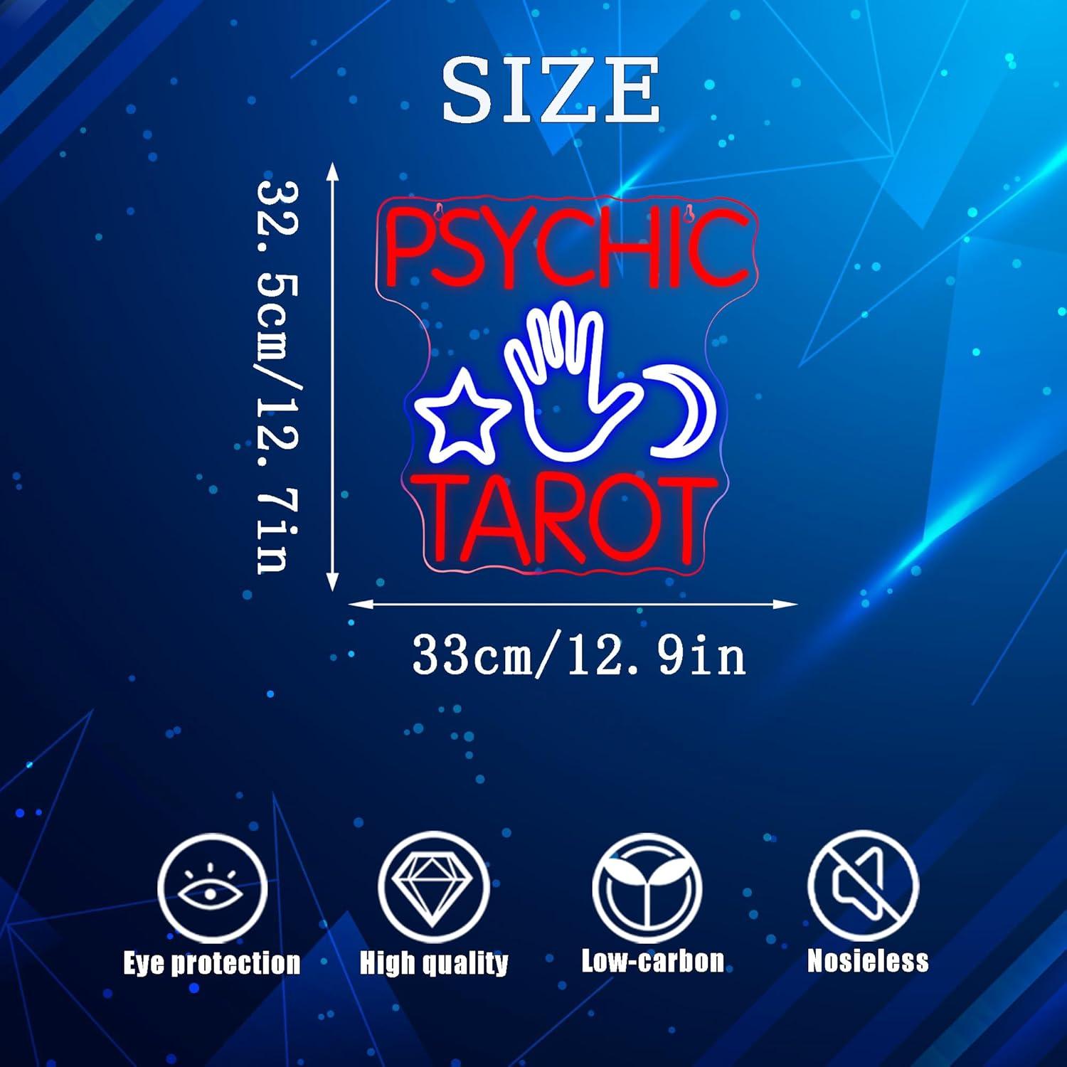 Cartel de Neón Tarot Psíquico Symone 33x32.5 cm USB Regulable