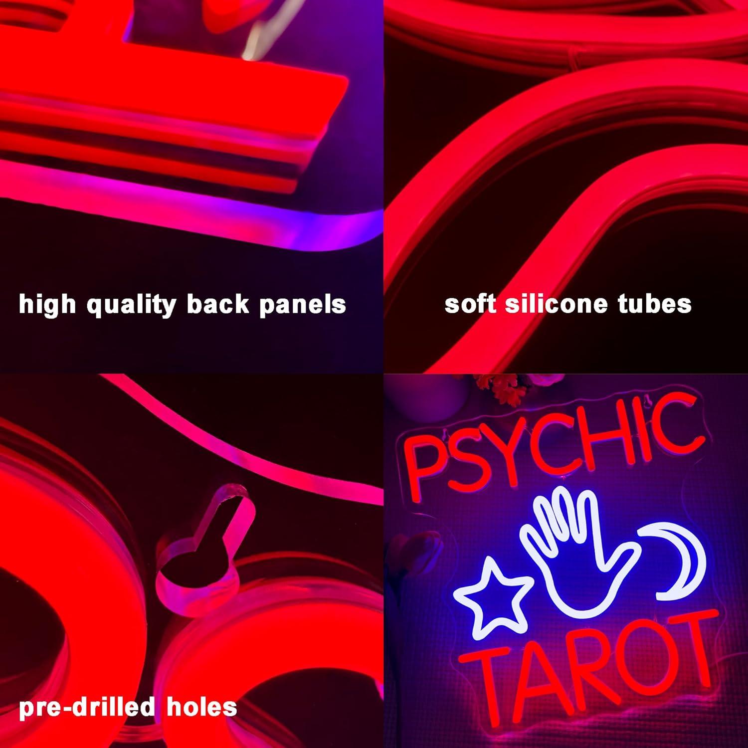 Cartel de Neón Tarot Psíquico Symone 33x32.5 cm USB Regulable