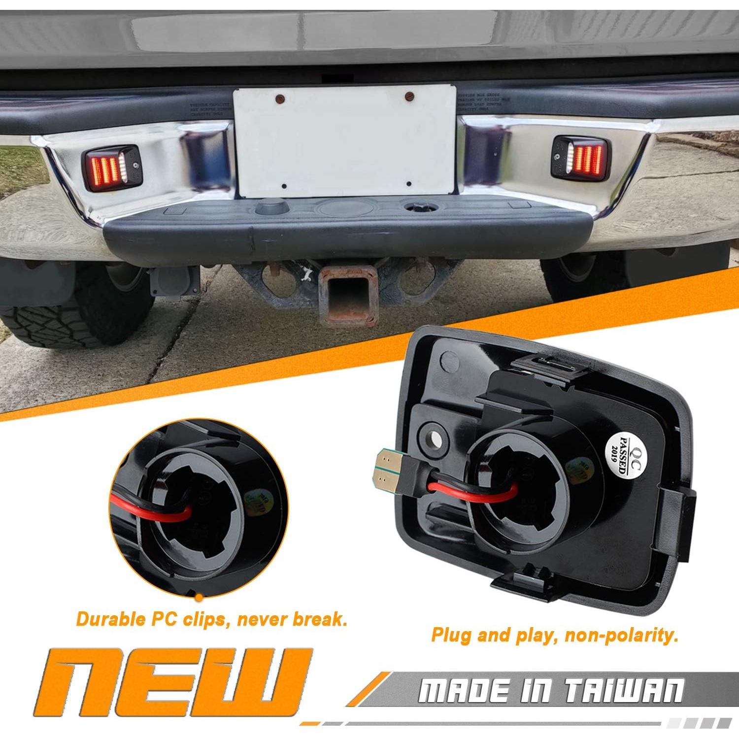 Luz de Placa de Licencia LED HERCOO Blanca con Neón Rojo - 2 Piezas